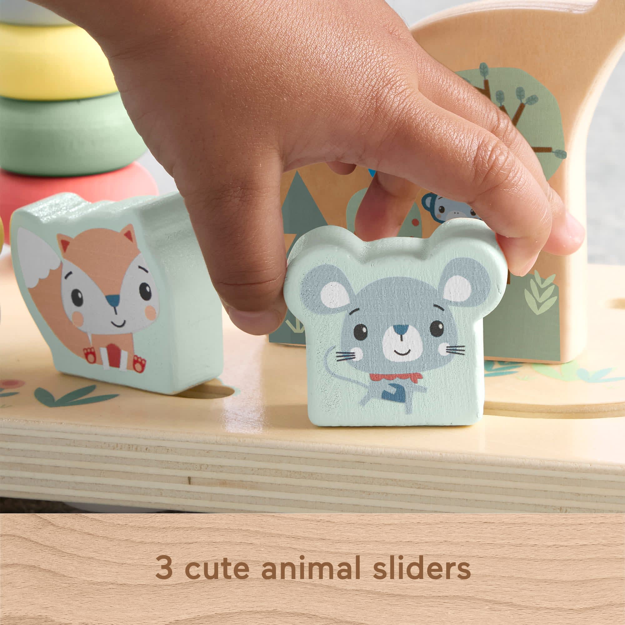 Fisher-Price Wooden Bead Maze, Animal-Themed Baby & Toddler Fine Motor Activity Toy - Image 5