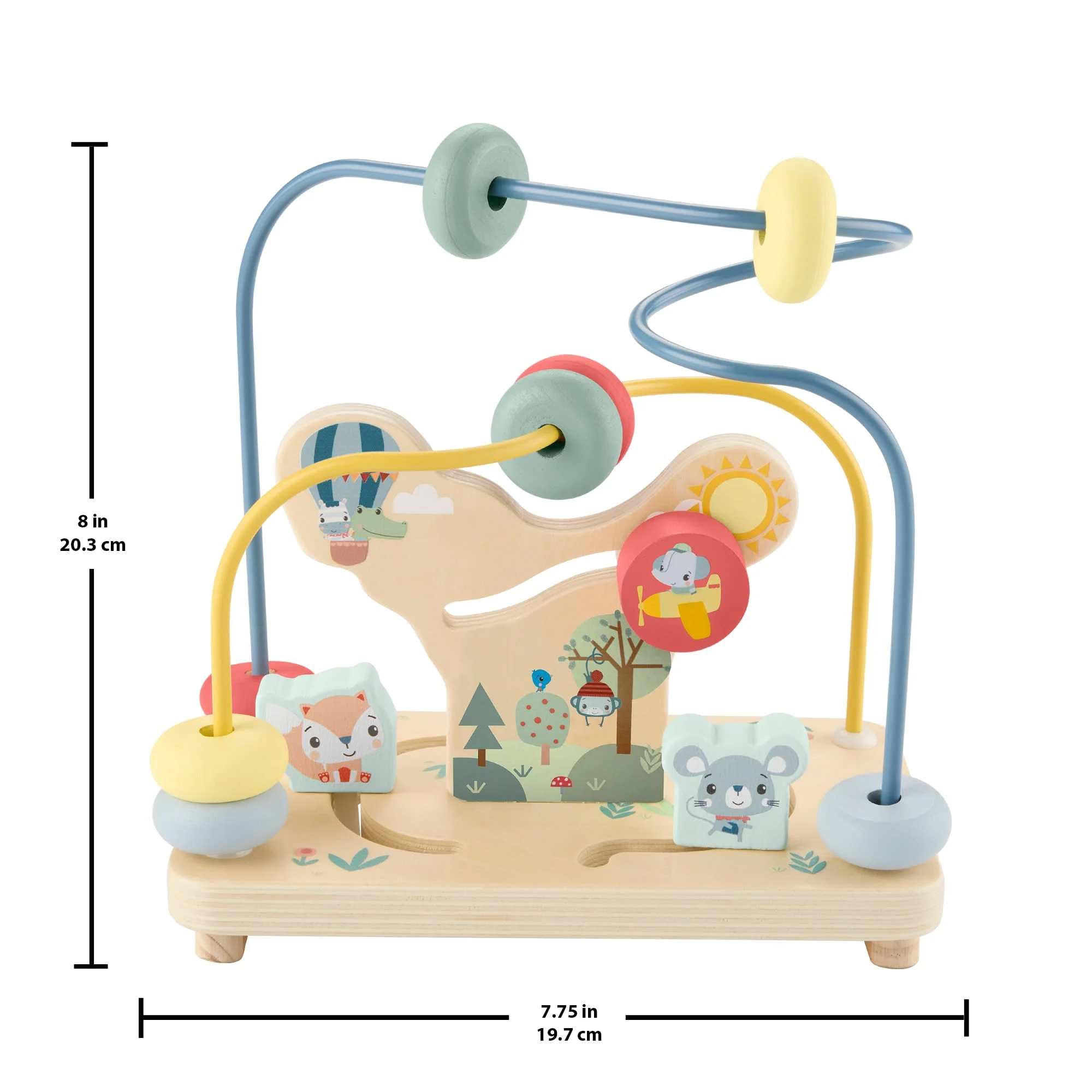 Fisher-Price Wooden Bead Maze, Animal-Themed Baby & Toddler Fine Motor Activity Toy - Image 6