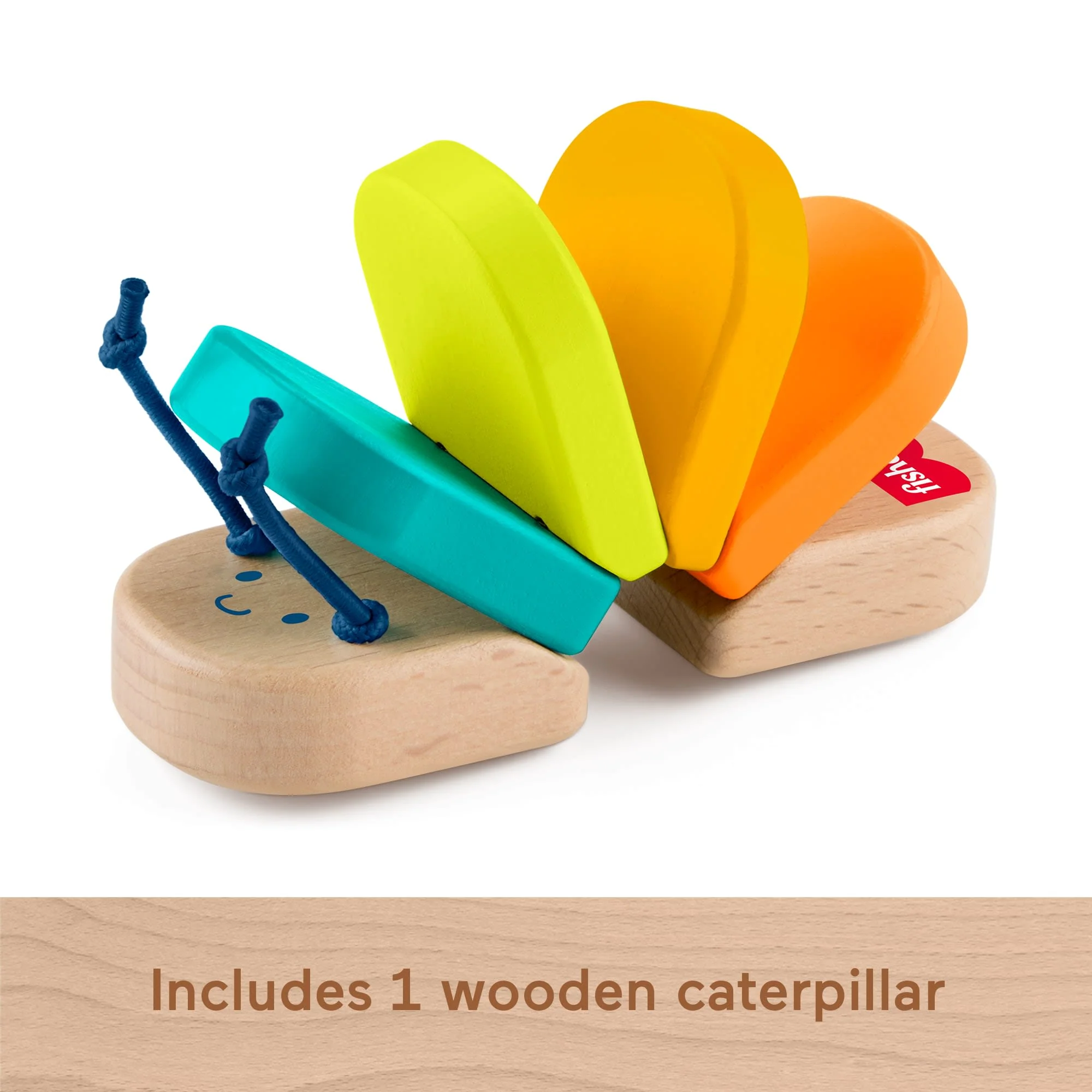 Fisher-Price Wooden Clacker Caterpillar Developmental Activity Rattle Toy For Baby, 1 Wood Piece - Image 5