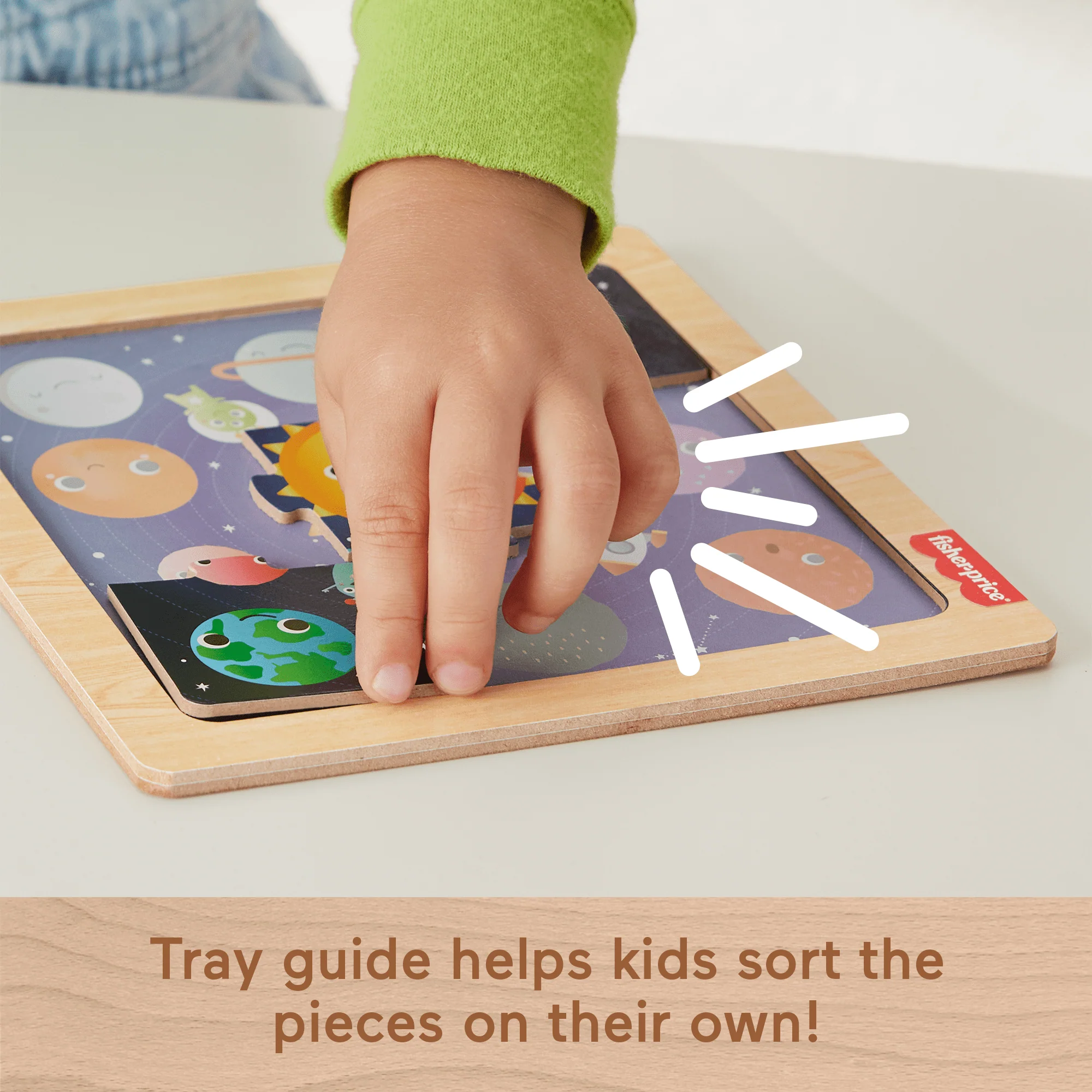 Fisher-Price Wooden Jigsaw Puzzle Space Theme For Toddlers & Preschool Kids, 9 Wood Pieces - Image 8