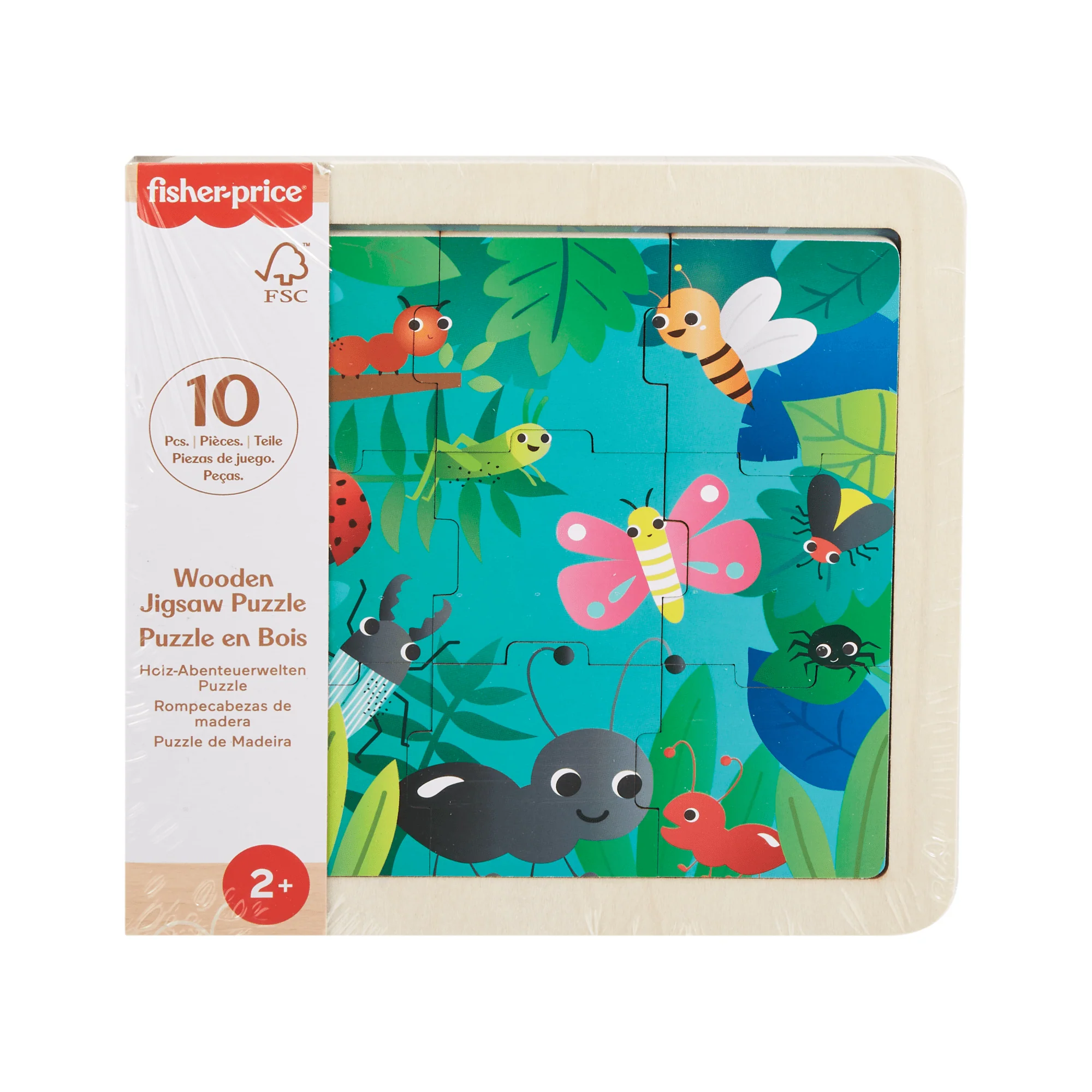 Fisher-Price Wooden Jigsaw Puzzle Jungle Theme For Toddlers & Preschool Kids, 9 Wood Pieces - Image 10