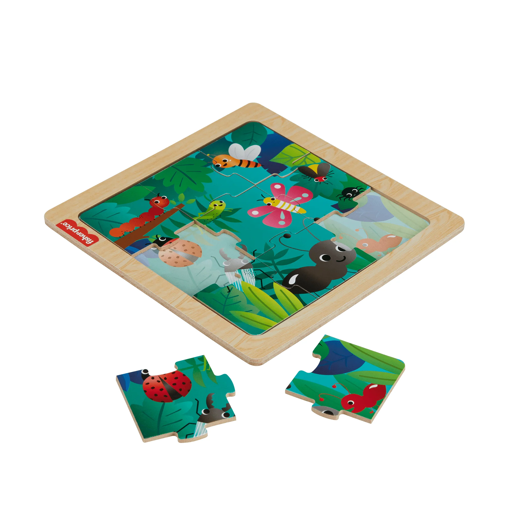 Fisher-Price Wooden Jigsaw Puzzle Jungle Theme For Toddlers & Preschool Kids, 9 Wood Pieces - Image 5