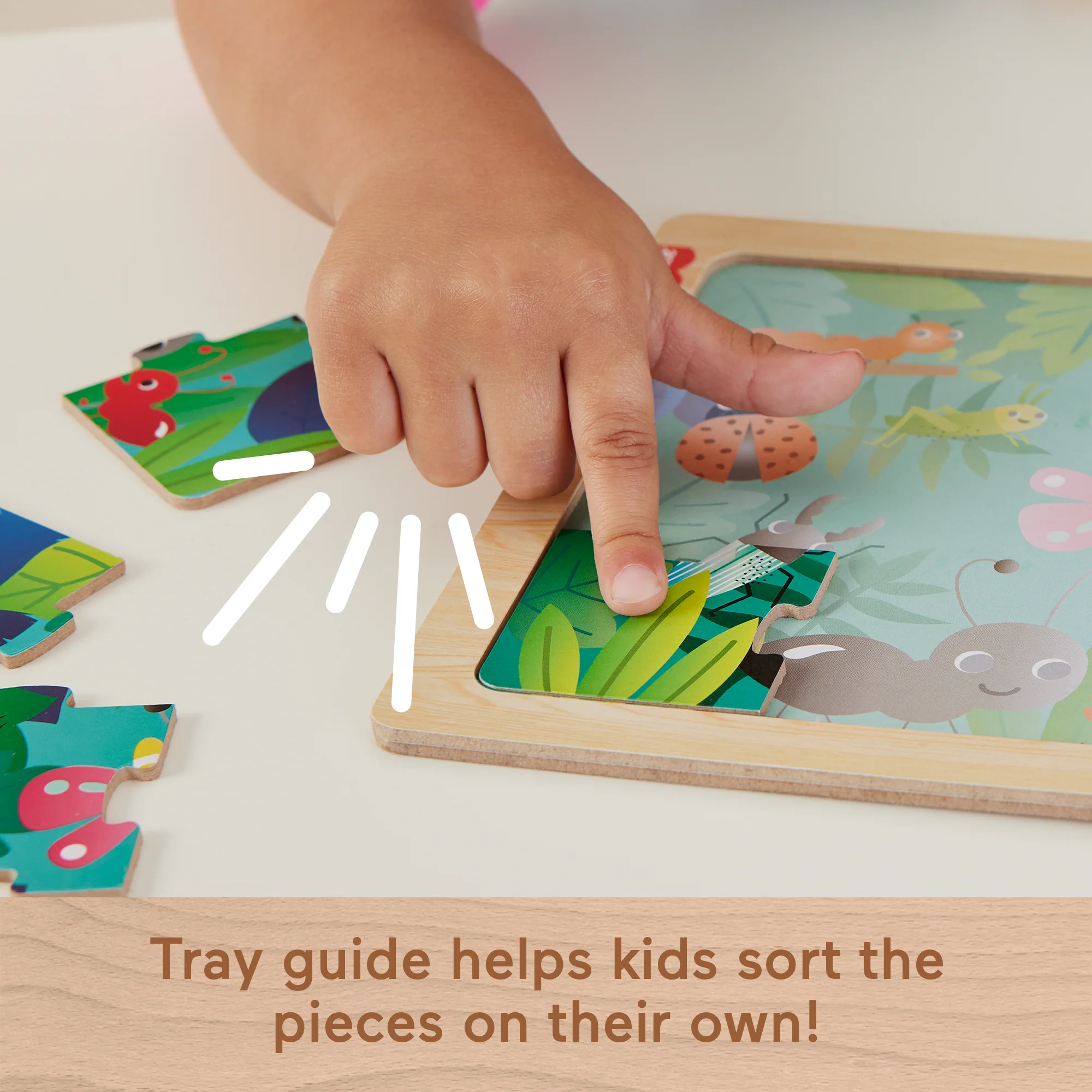 Fisher-Price Wooden Jigsaw Puzzle Jungle Theme For Toddlers & Preschool Kids, 9 Wood Pieces - Image 7