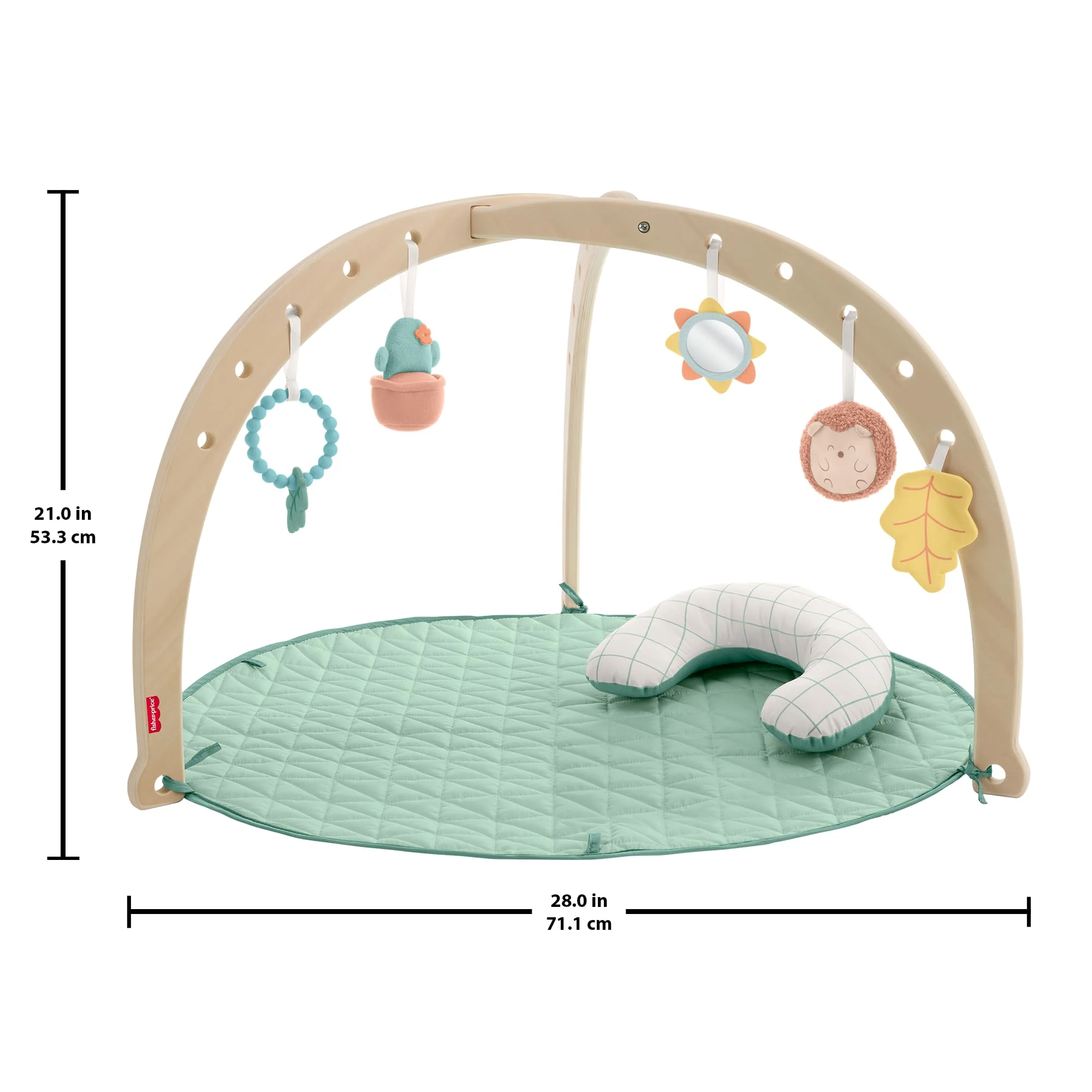 Fisher-Price Wooden Lay And Play Deluxe Activity Gym Baby Playmat With Developmental Toys - Image 6