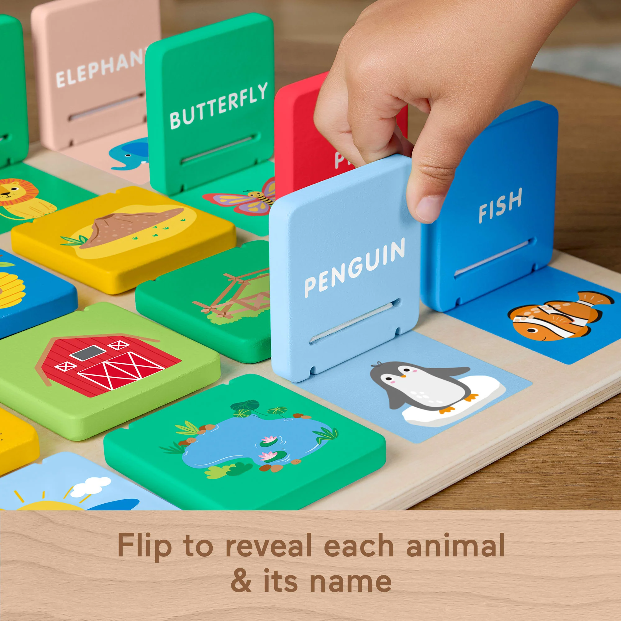 Fisher-Price Wooden Flip & Reveal Busy Activity Board, Learning Toy For Preschool Kids - Image 4