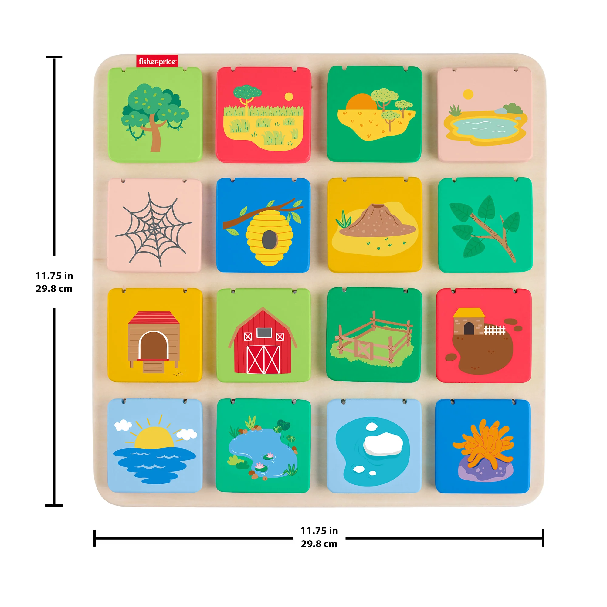 Fisher-Price Wooden Flip & Reveal Busy Activity Board, Learning Toy For Preschool Kids - Image 6