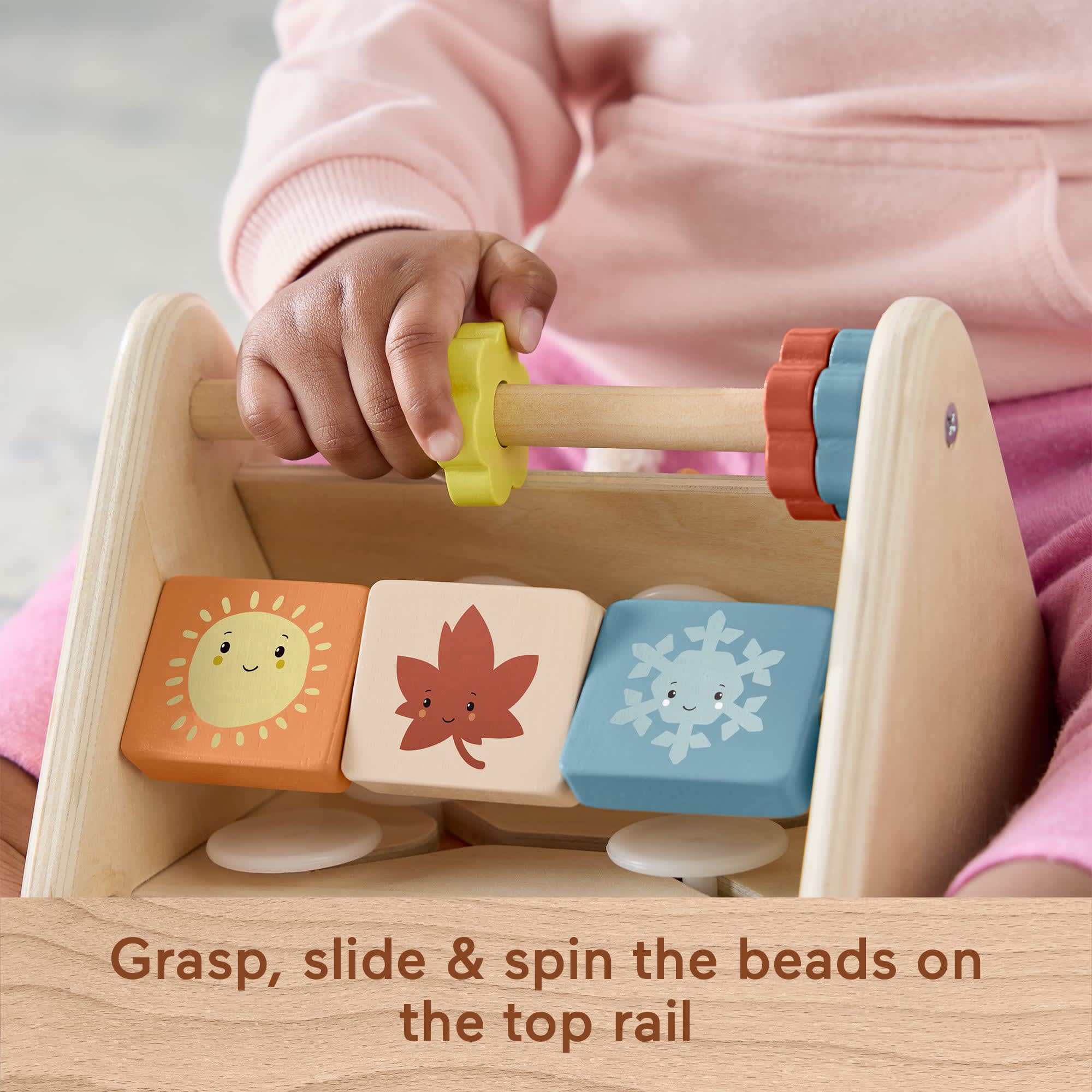 Fisher-Price Wooden Play Time Triangle, 3-Sided Fine Motor Activity Toy For Baby, 1 Wood Piece - Image 3