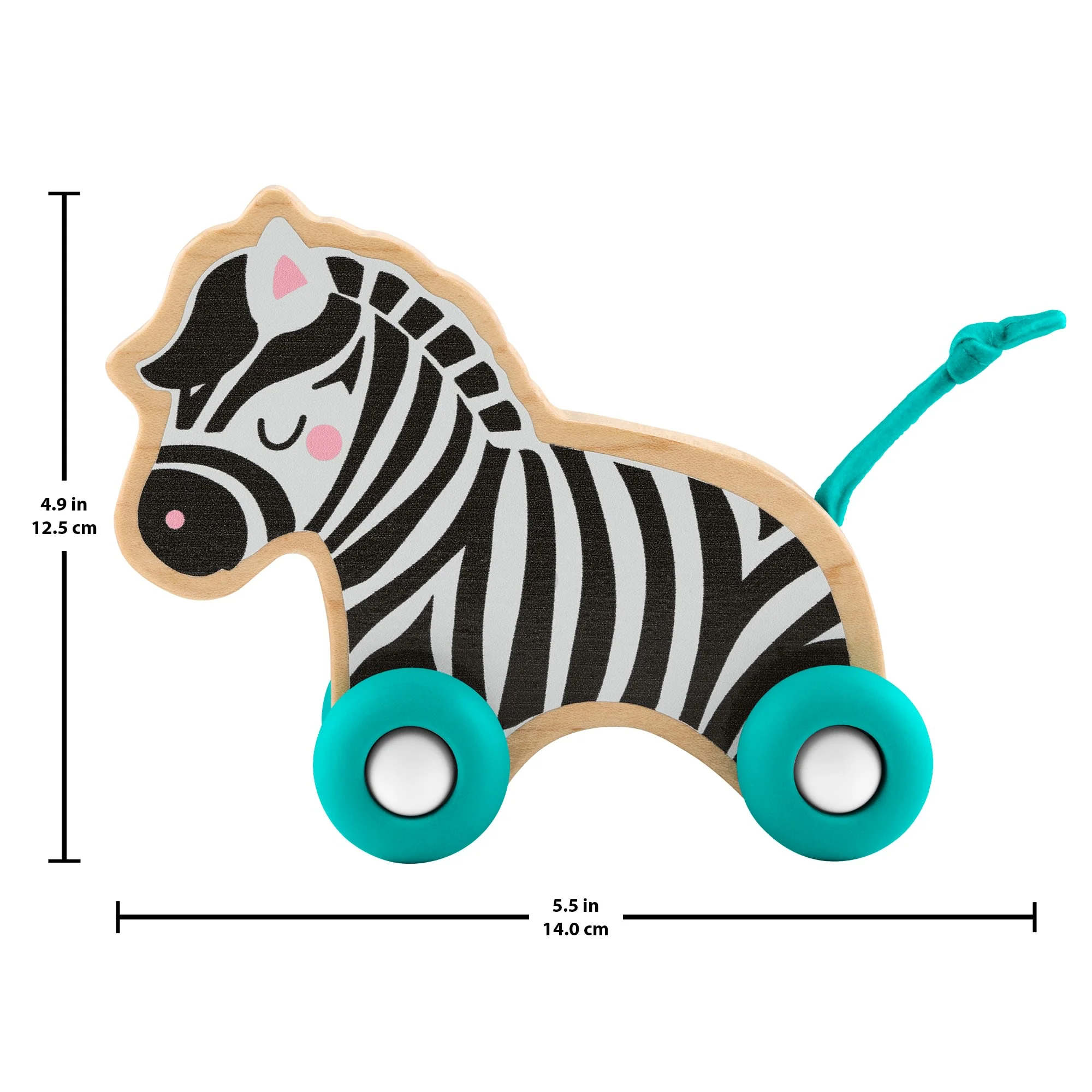 Fisher-Price Wooden Push Along Animals, Lion & Zebra Toy Vehicles For Baby Crawling Play - Image 6