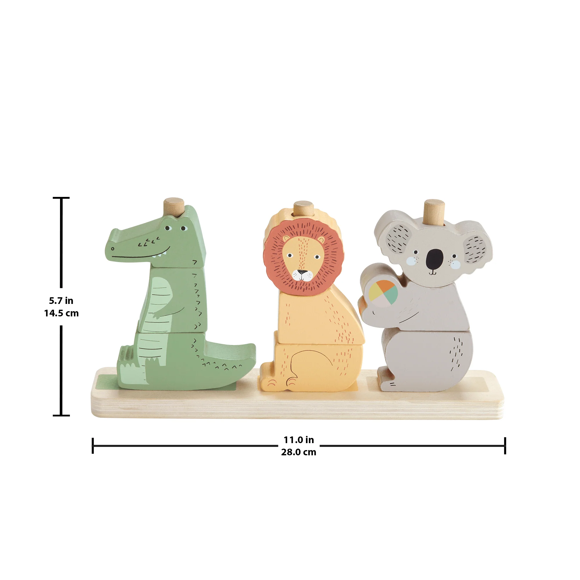 Fisher-Price Wooden Stack & Sort Animals Baby & Toddler Toy, 10 Wood Pieces - Image 5
