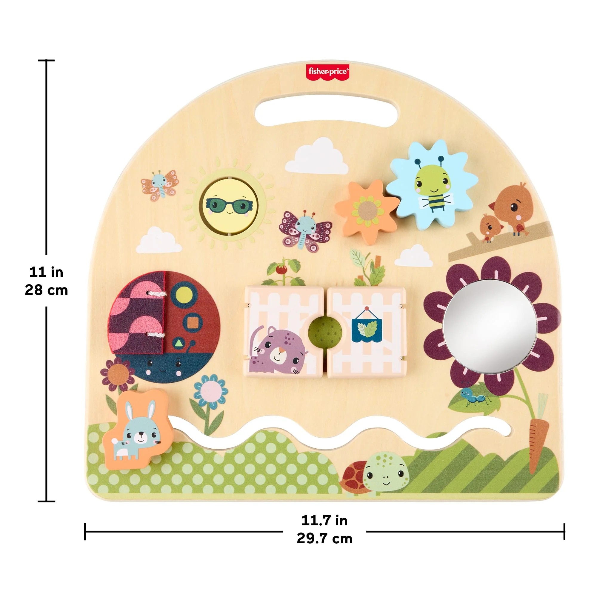 Fisher-Price Wooden Take-Along Activity Station, Wood Busy Board For Baby & Toddler - Image 5