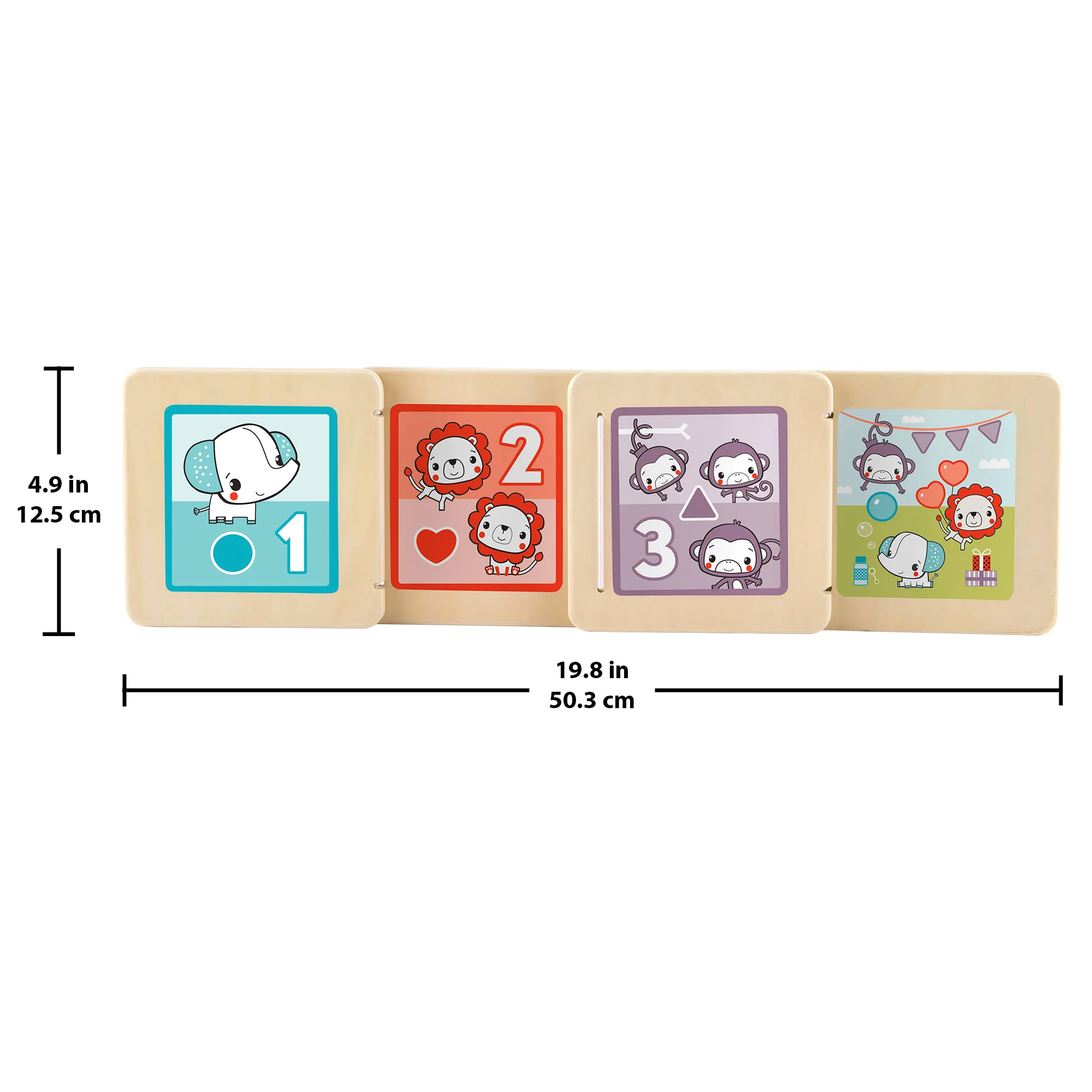 Fisher-Price Wooden Tummy Time Panel, Newborn Activity Toy With Mirror & High Contrast Designs - Image 5