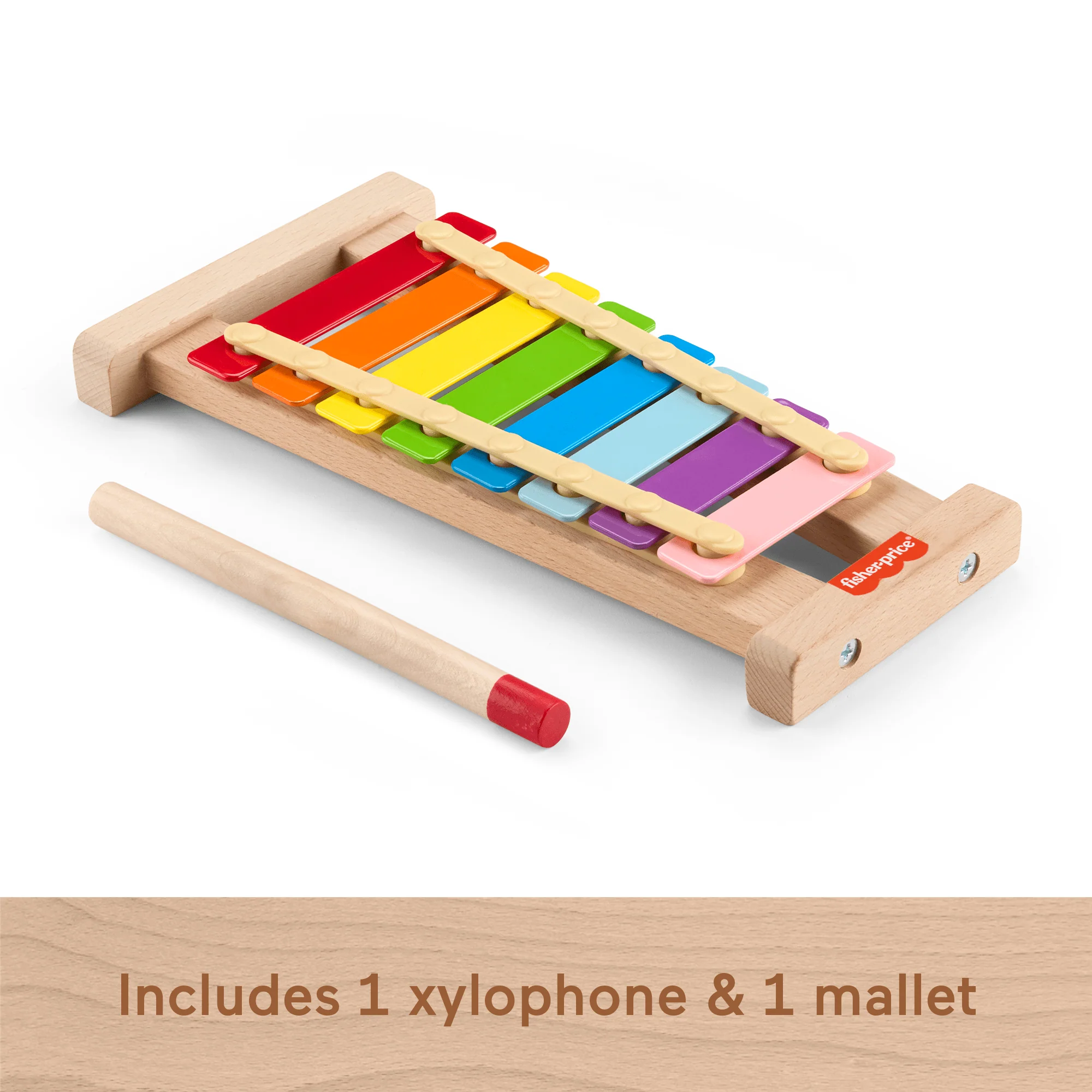 Fisher-Price Wooden Xylophone, Musical instrument Toy For Toddlers, 2 Wood Pieces - Image 5