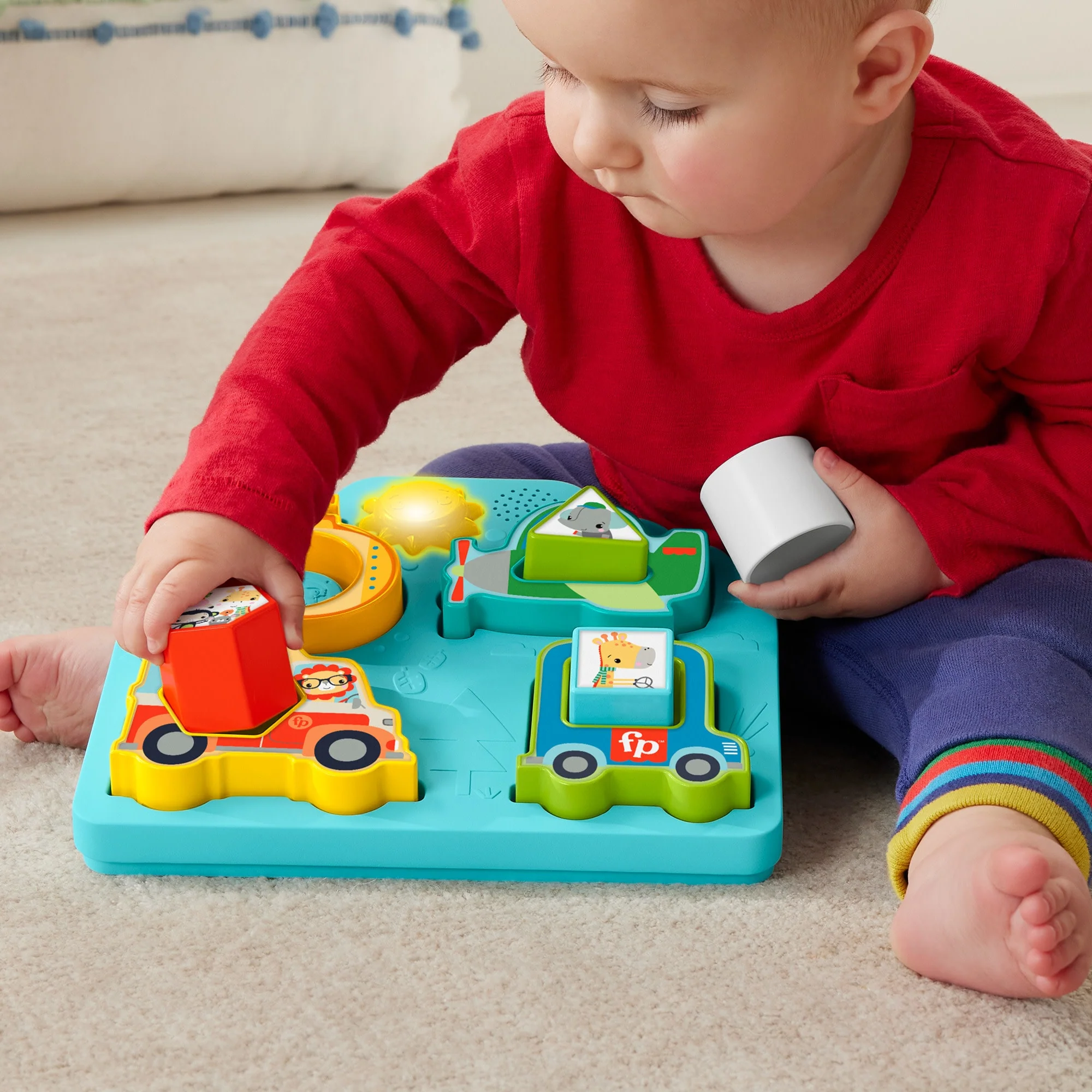 Fisher-Price Casse-Tête Véhicules, Formes et Sons, Musique et Lumières - Image 2