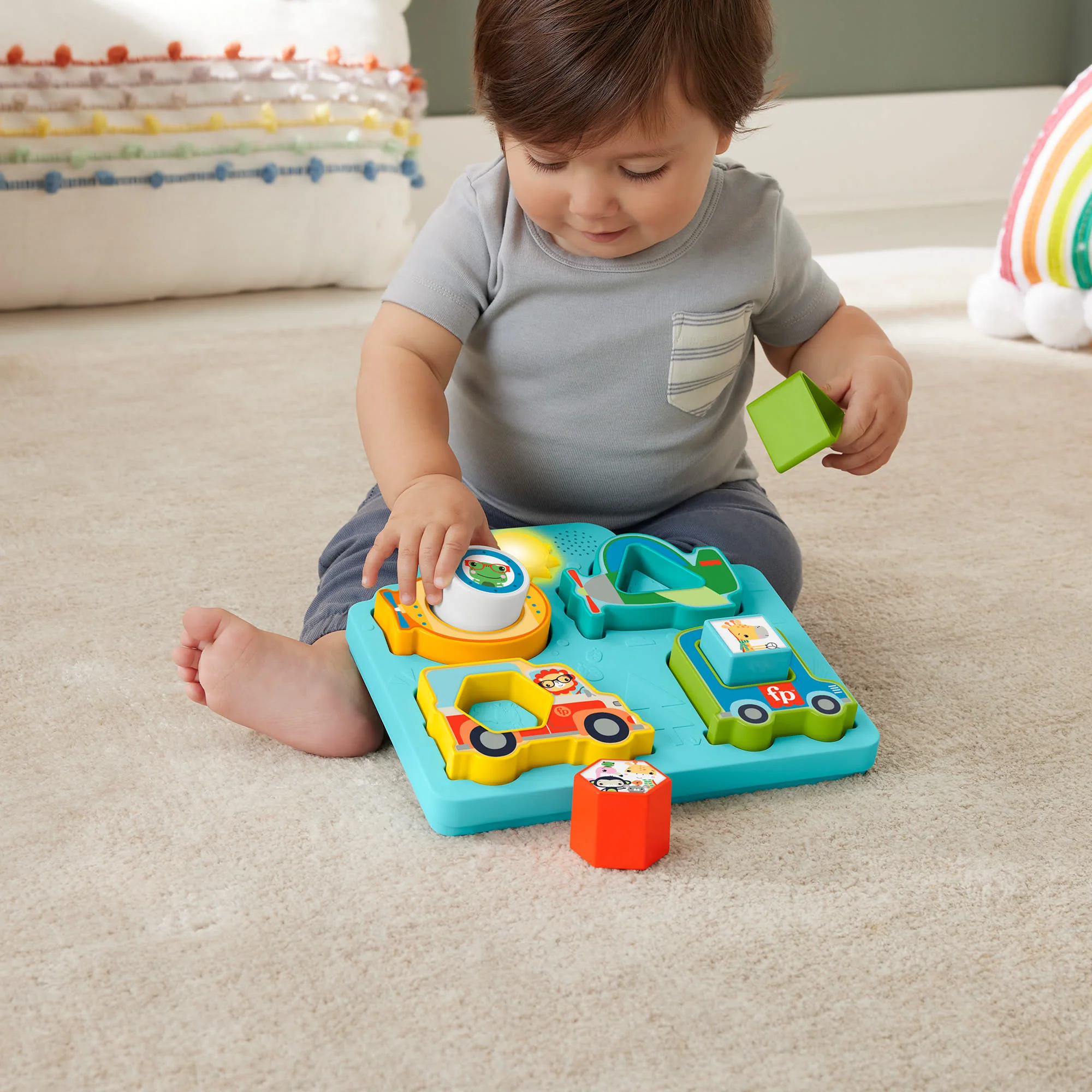 Fisher-Price Casse-Tête Véhicules, Formes et Sons, Musique et Lumières - Image 3