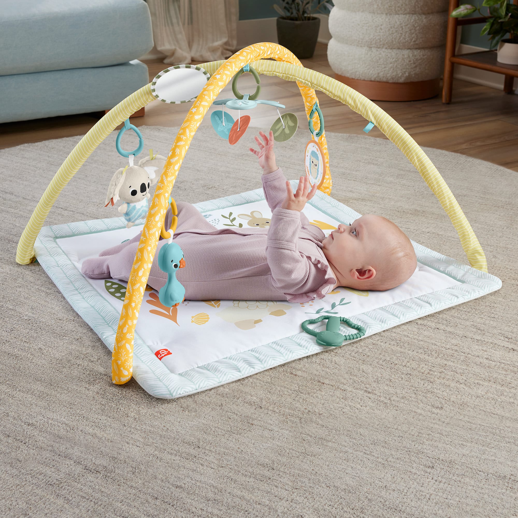Fisher-Price  Mon Tapis D’Éveil Sensimals, 6Jouets Sensoriels - Image 2