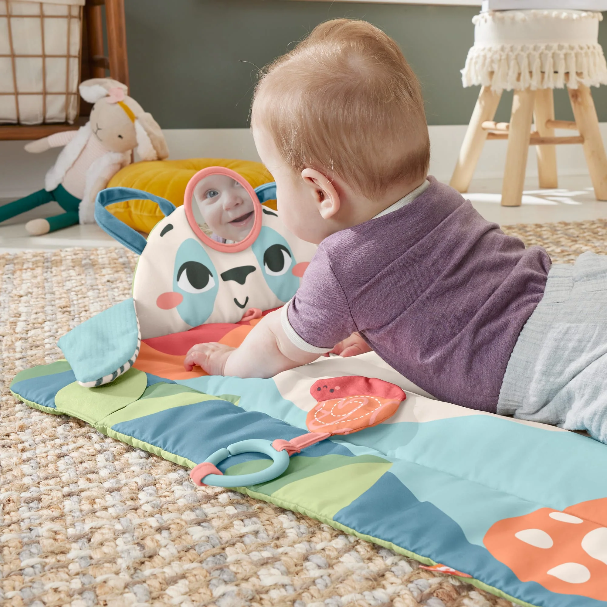 Fisher-Price  Planet Friends  Tapis D’Éveil Panda à Rouler, 2Jouets - Image 4
