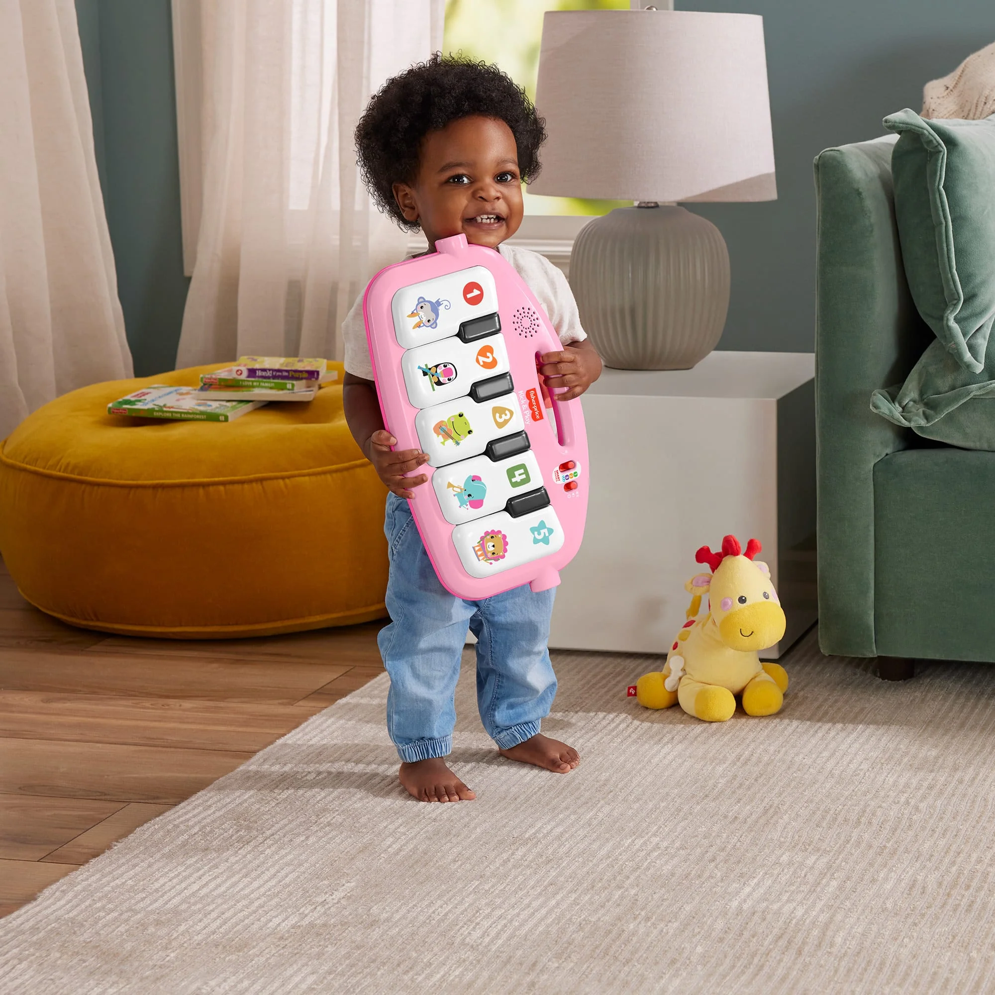 Fisher-Price  Tapis Piano Lumières et Apprentissage, Pour Bébé, Rose - Image 5