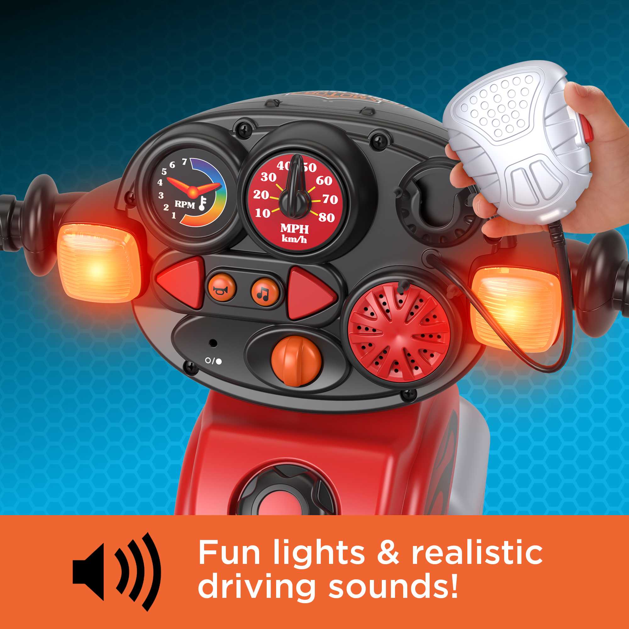 Fisher-Price Harley Davidson Tricycle For Toddlers, Lights & Sounds, Adjustable Seat - Image 3