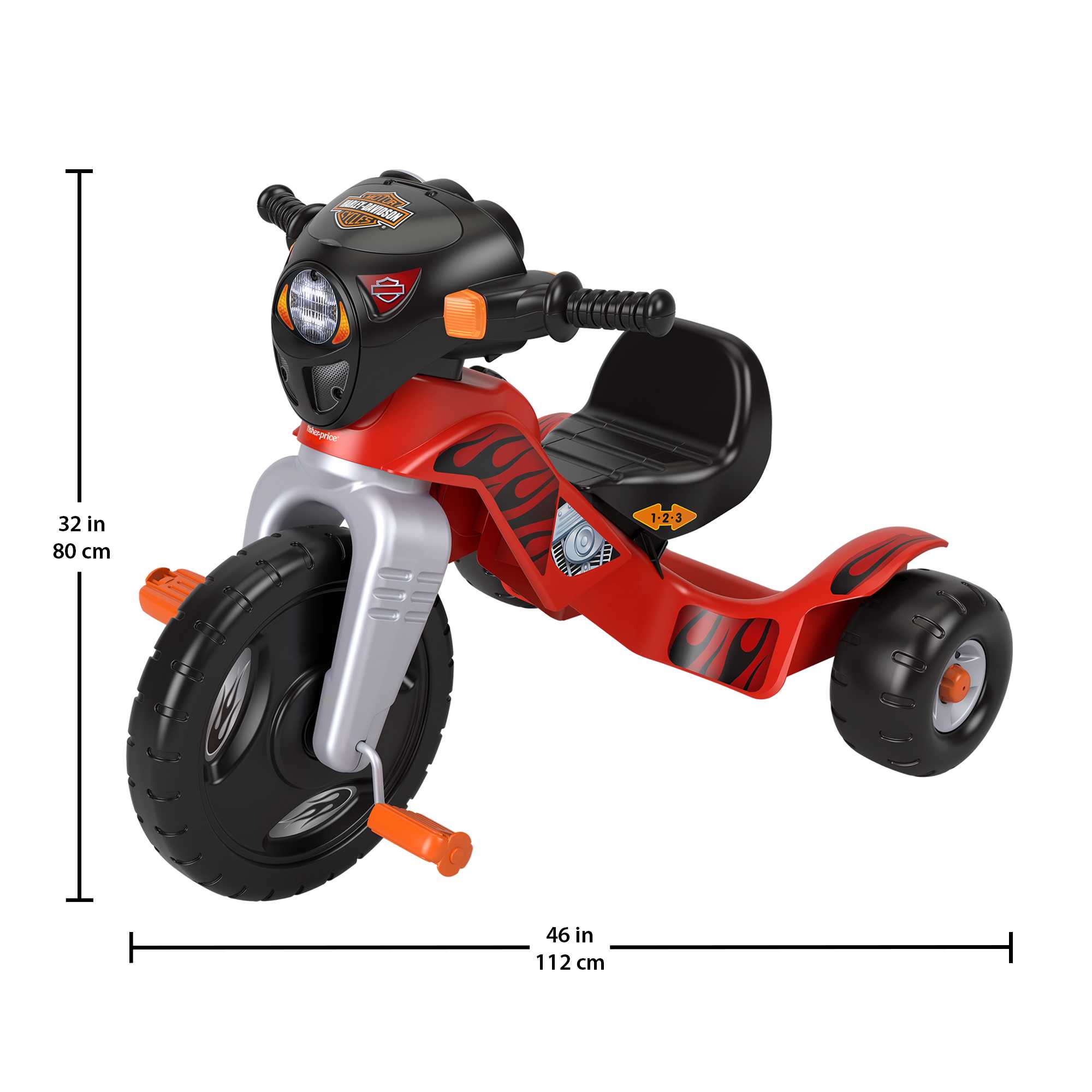 Fisher-Price Harley Davidson Tricycle For Toddlers, Lights & Sounds, Adjustable Seat - Image 6