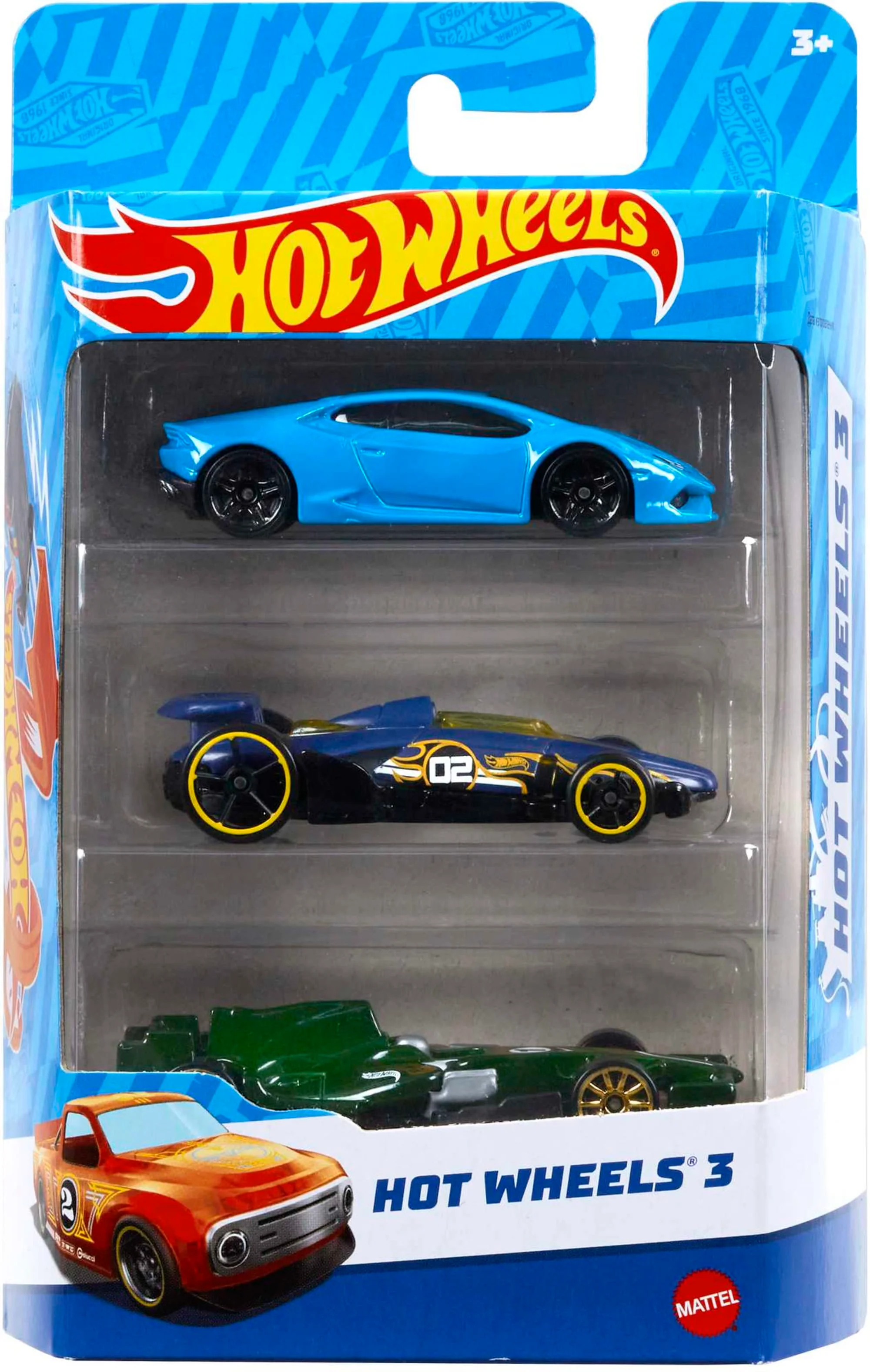 Hot Wheels 1:64 Scale Toy Cars & Trucks, 3-Pack - Image 4