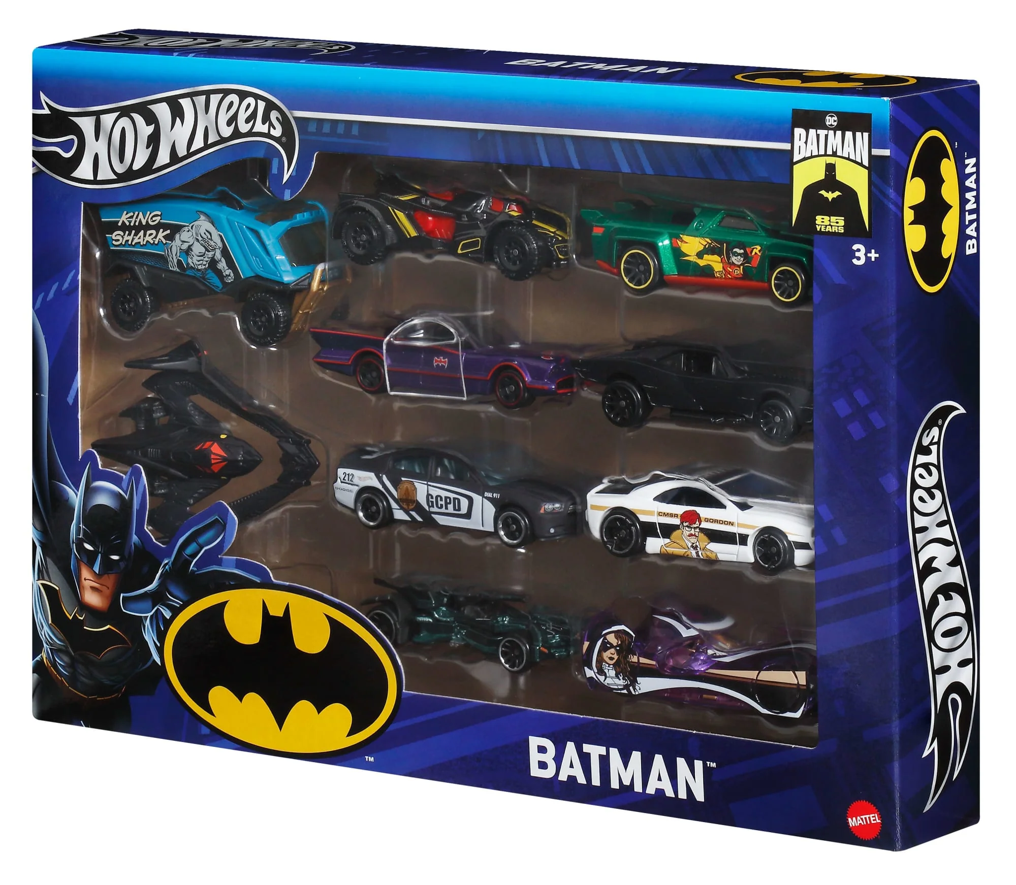 Hot Wheels 1:64 Scale Batman-Themed Toy Vehicles, Set Of 10 - Image 2