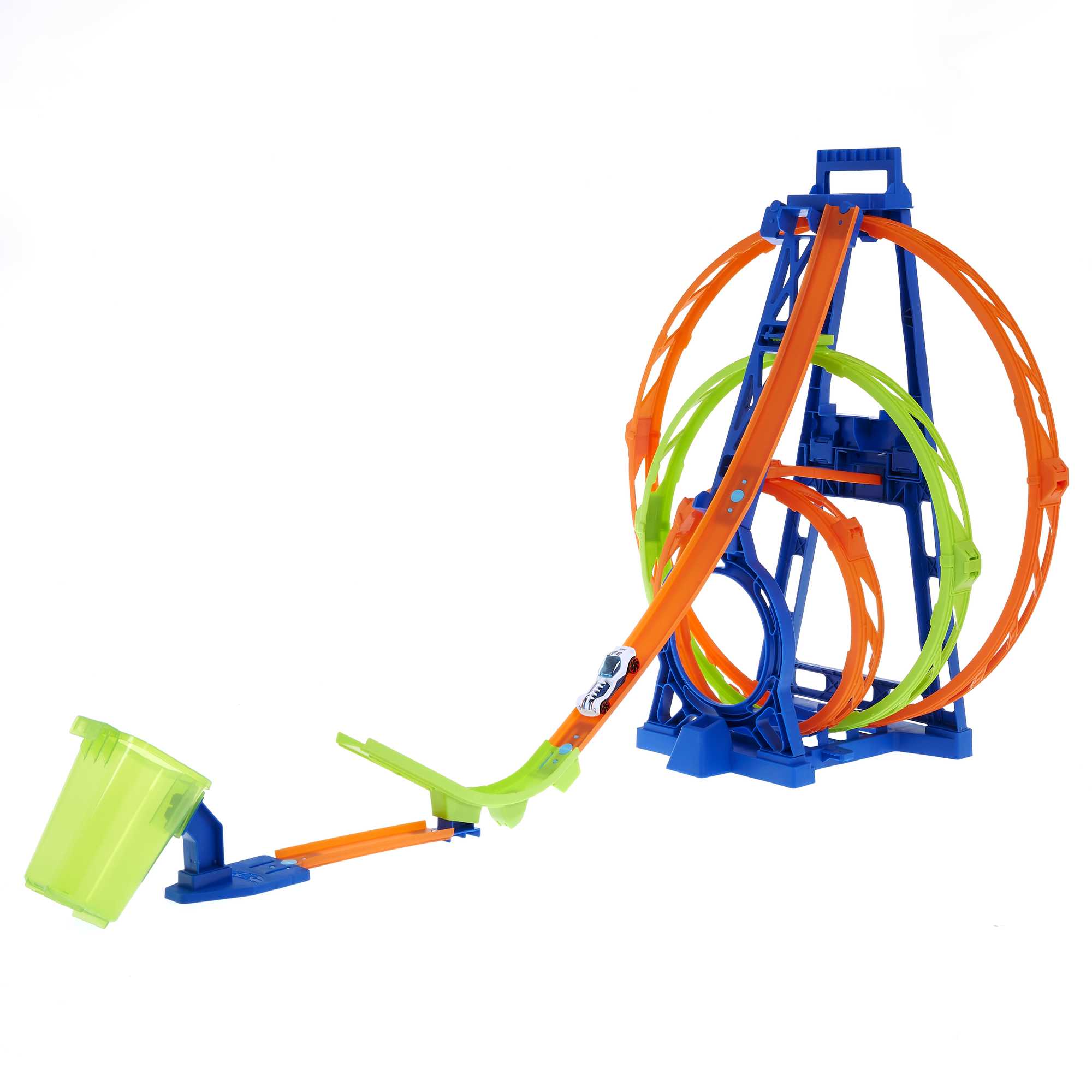 Hot Wheels Track With 1 Hot Wheels Car, Triple Loop Kit Track Set - Image 2