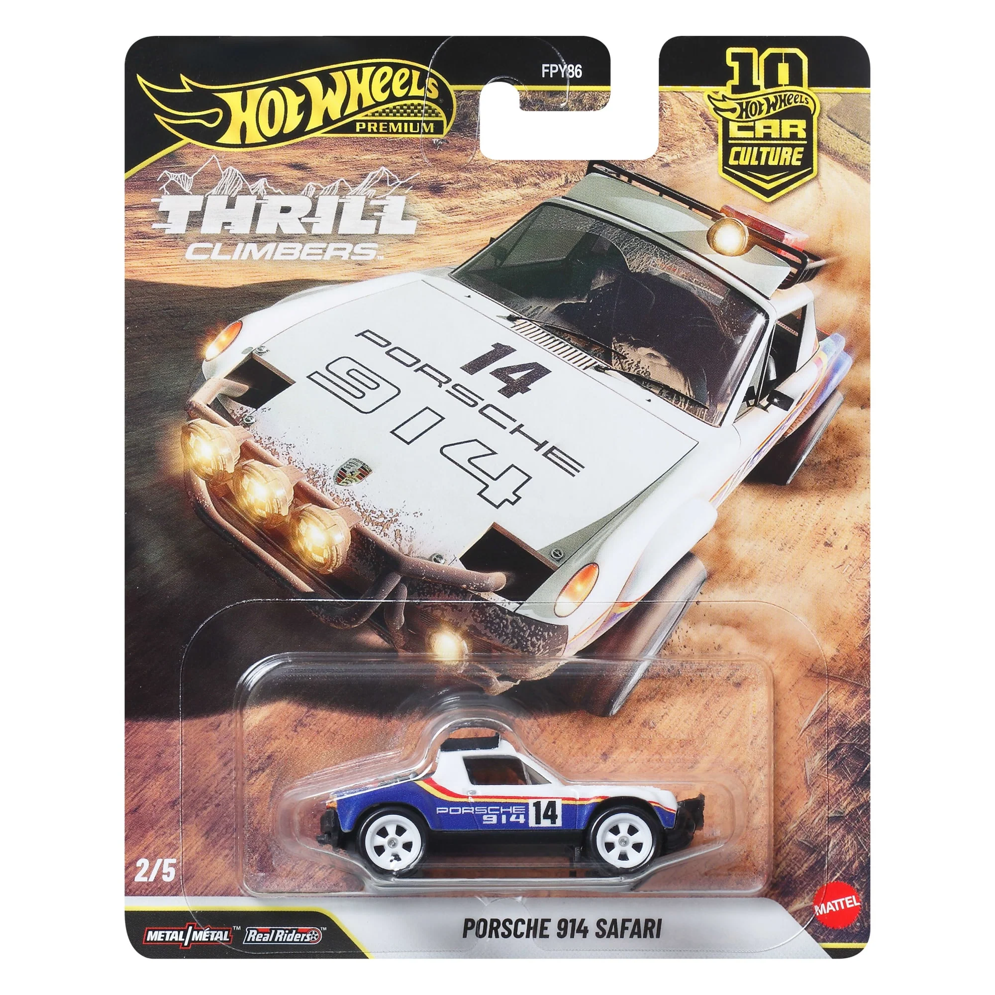 Hot Wheels Car Culture Premium 1:64 Scale Die-Cast Toy Porsche 914 Safari, Thrill Climbers - Image 6