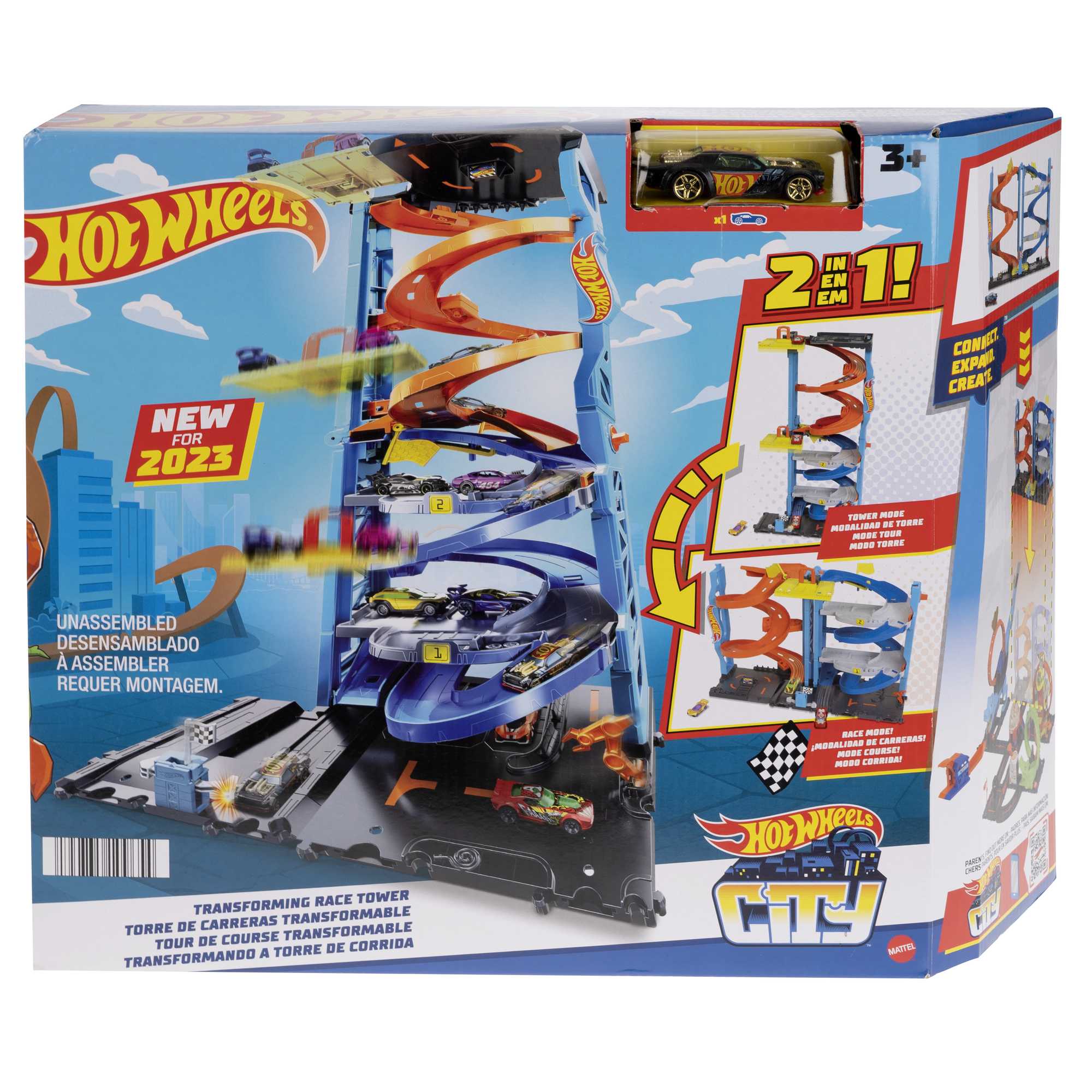 Hot Wheels City Transforming Race Tower Playset, Track Set With 1 Toy Car - Image 6