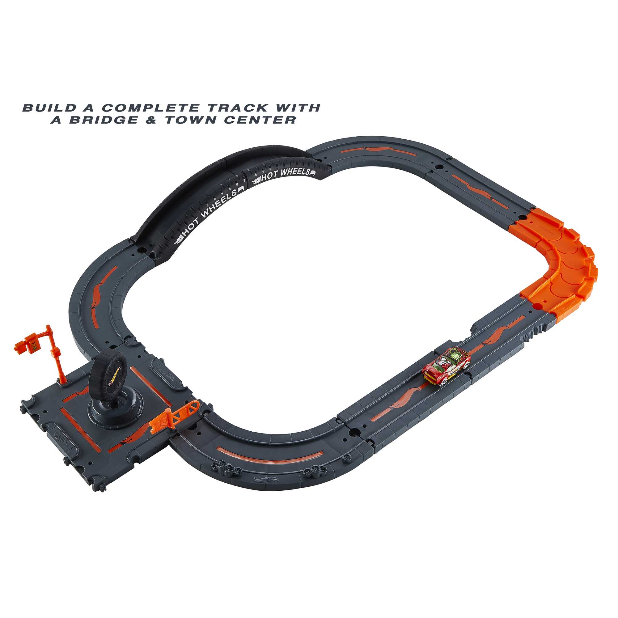 Hot Wheels City Track Pack, 10-Piece Set, With 1 Car, Gift For Kids 4 Years & Older - Image 3