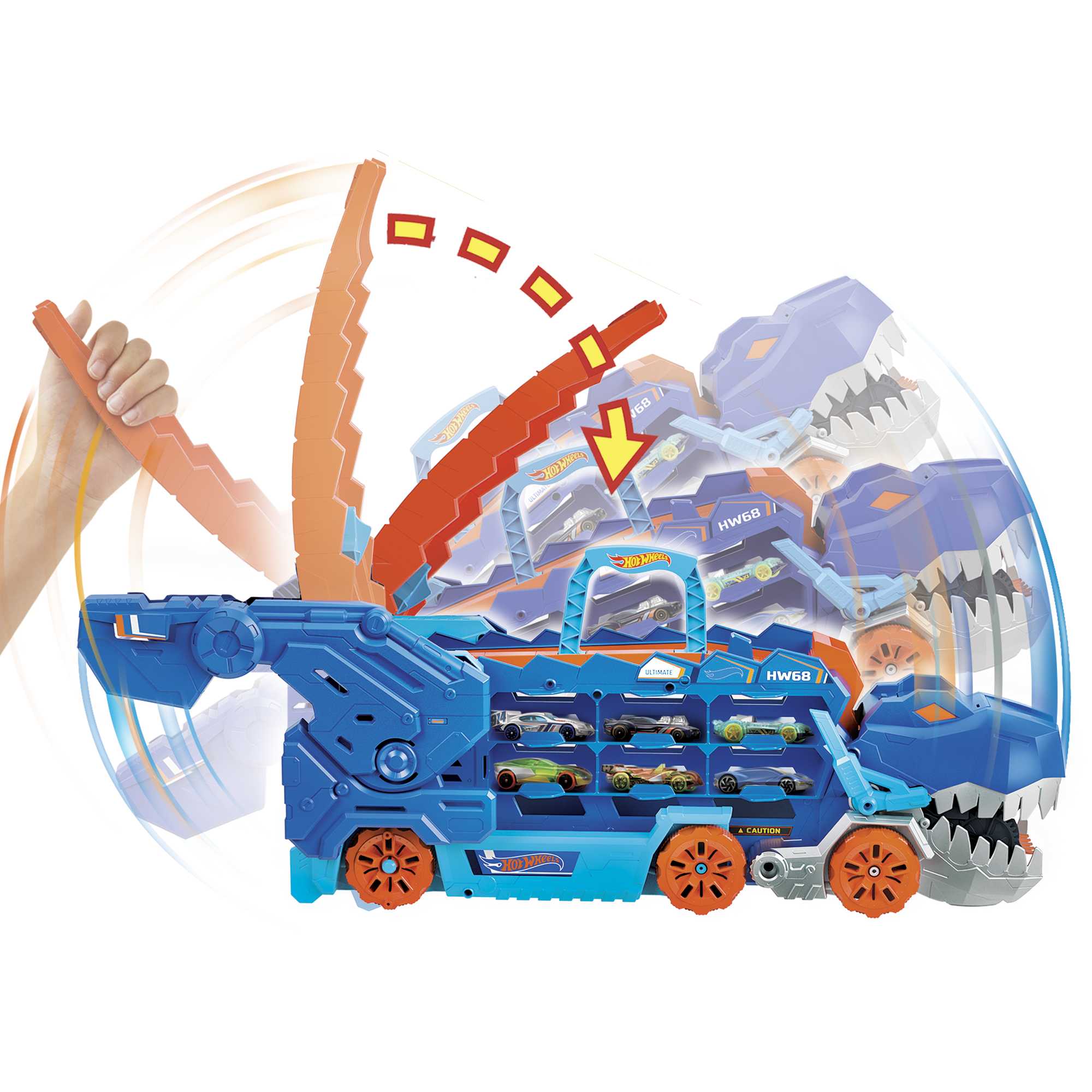 Hot Wheels City Pista de Brinquedo Super Reboque de T-Rex - Image 4