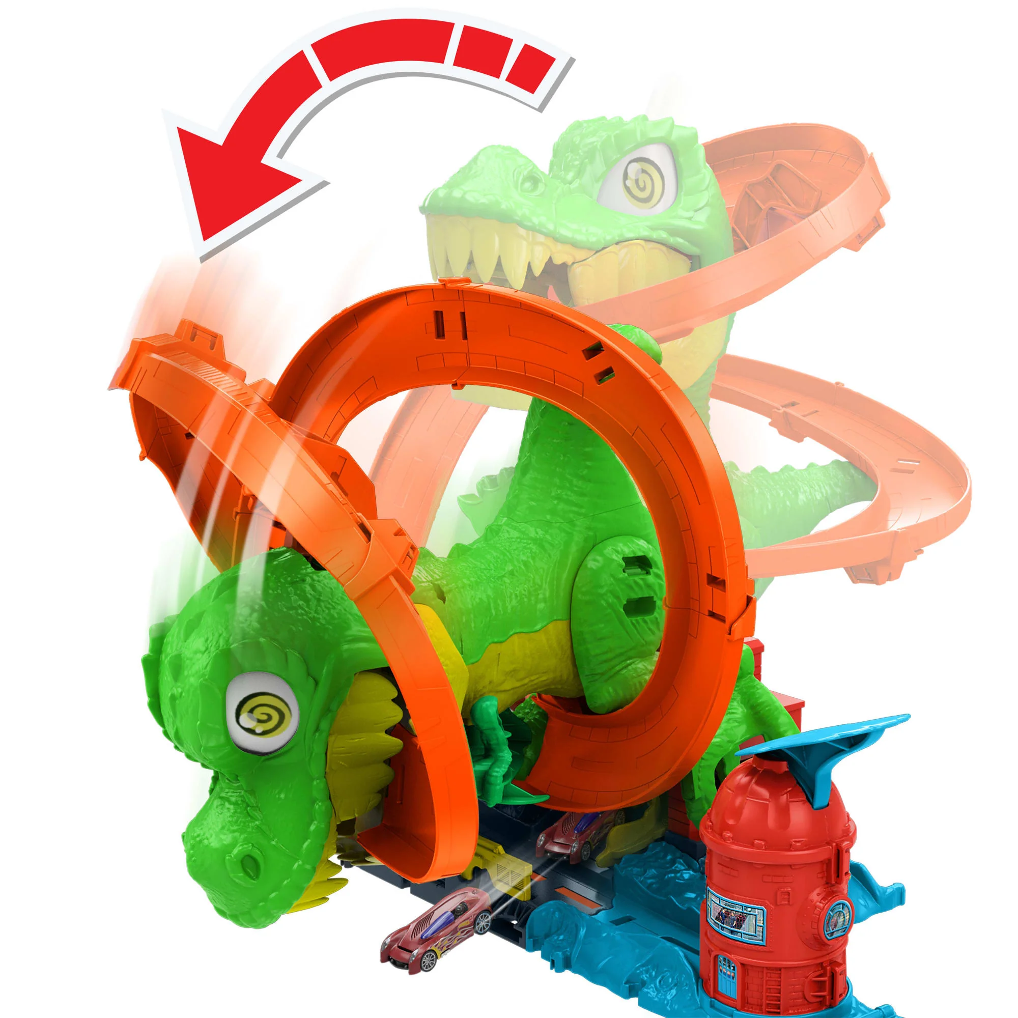 Hot Wheels City Pista de Brinquedo T-Rex x Quartel de Bombeiros - Image 5