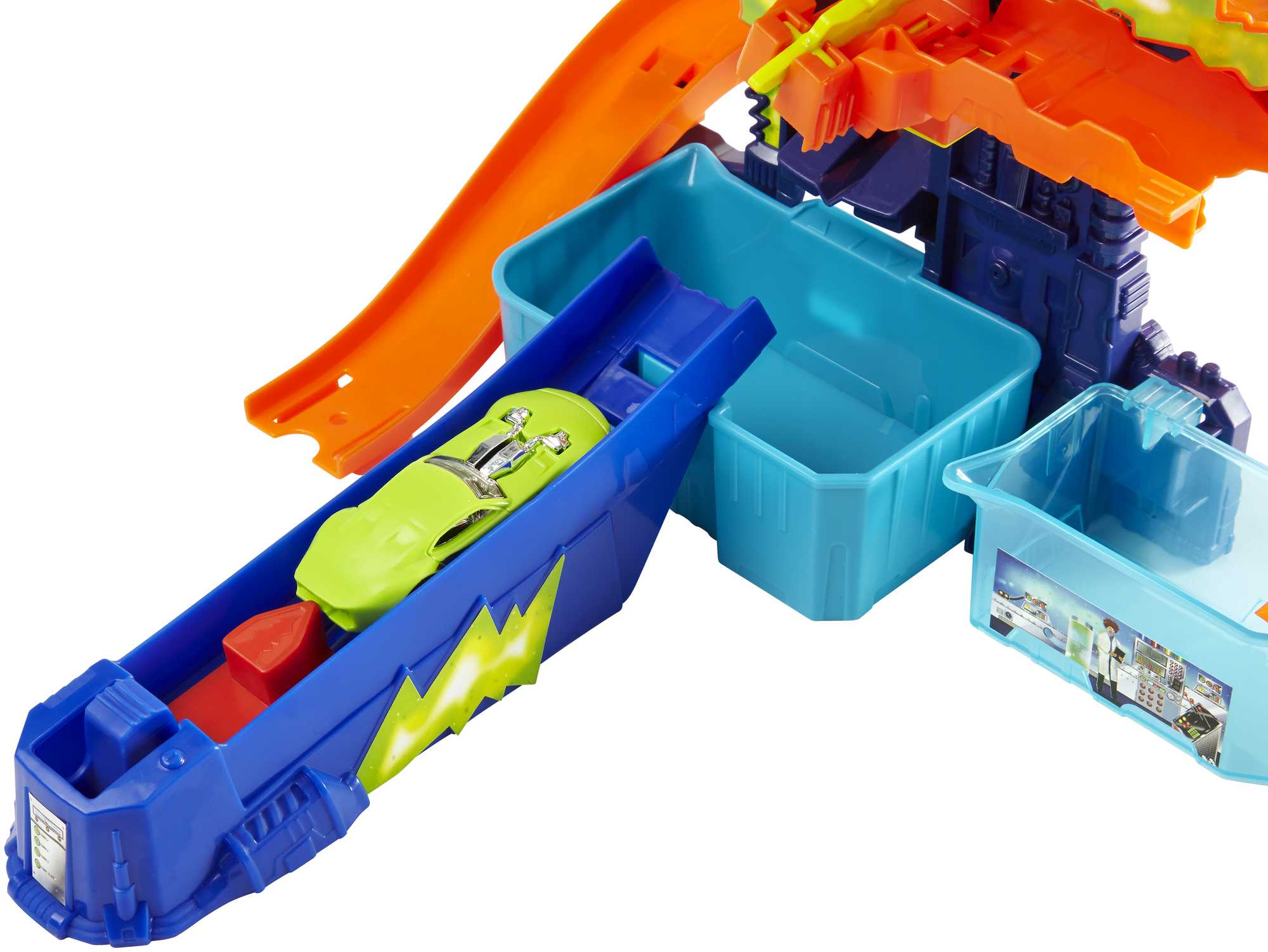 Hot Wheels City Pista de Juguete Color Shifters Laboratorio Científico - Image 3