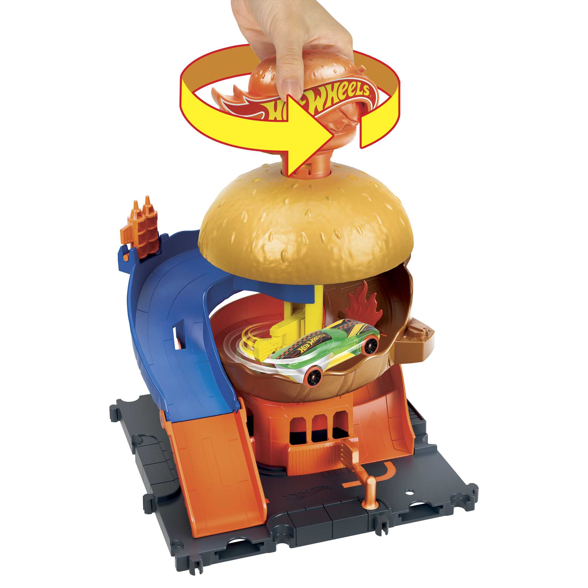Hot Wheels City Pista de Juguete Tienda de Hamburguesas - Image 3