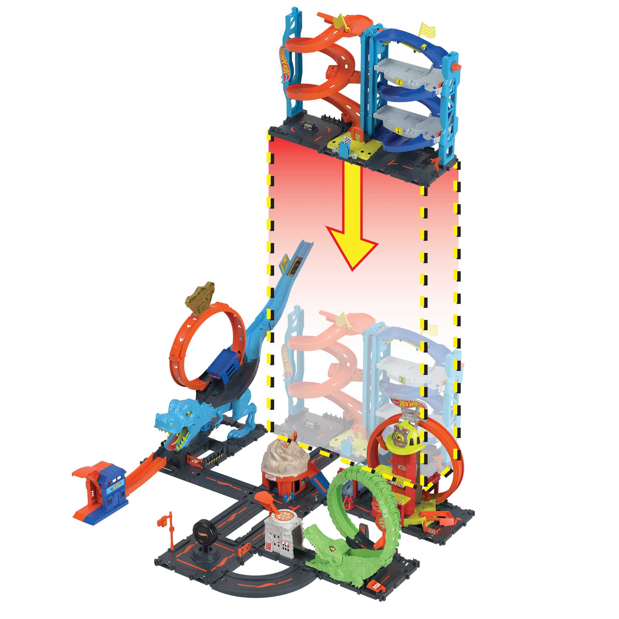Hot Wheels City Pista de Juguete Torre de Carreras con Doble Altura - Image 8