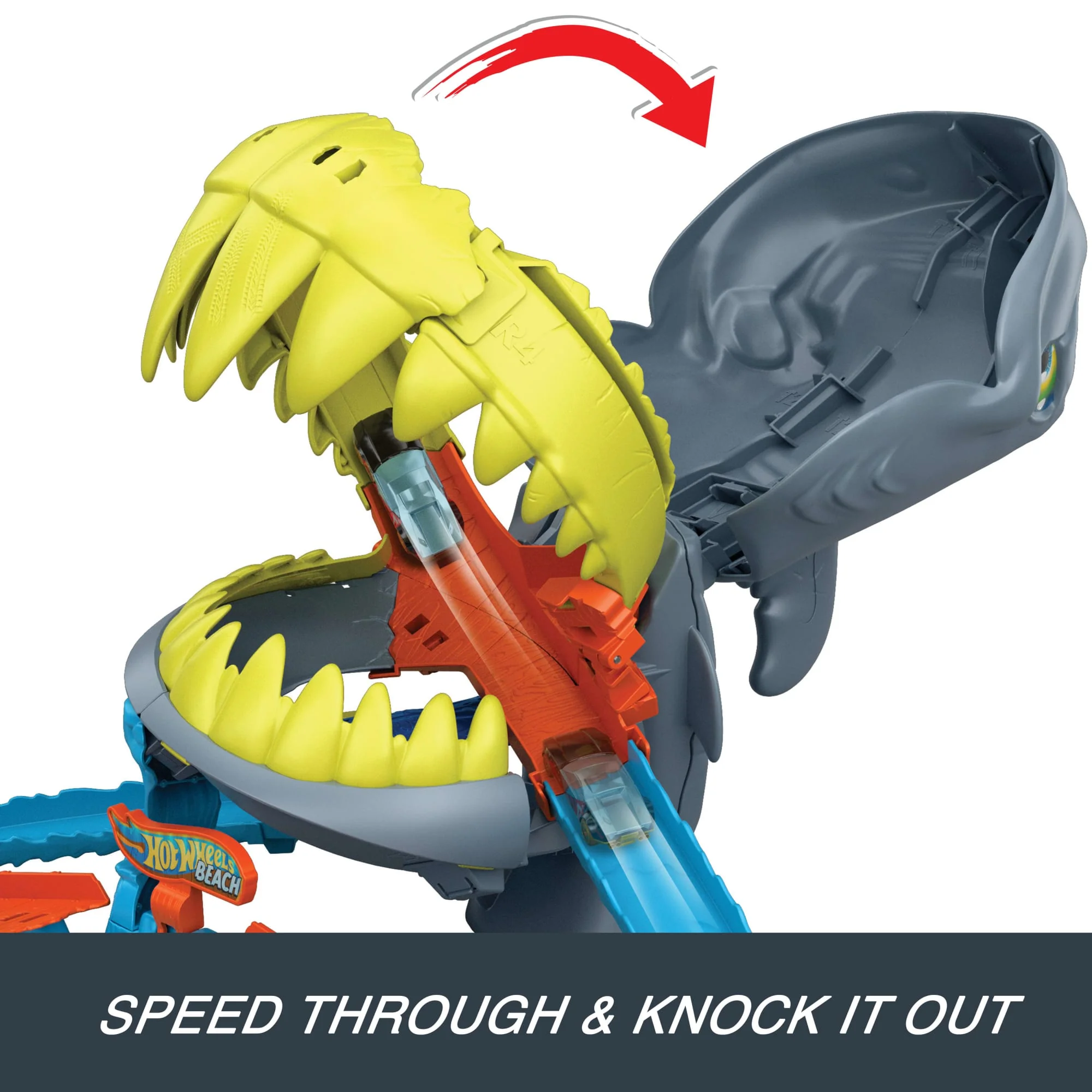 Hot Wheels City Shark Chomp Beach Playset & 1:64 Scale Die-Cast Toy Car, Big Win Moment - Image 5