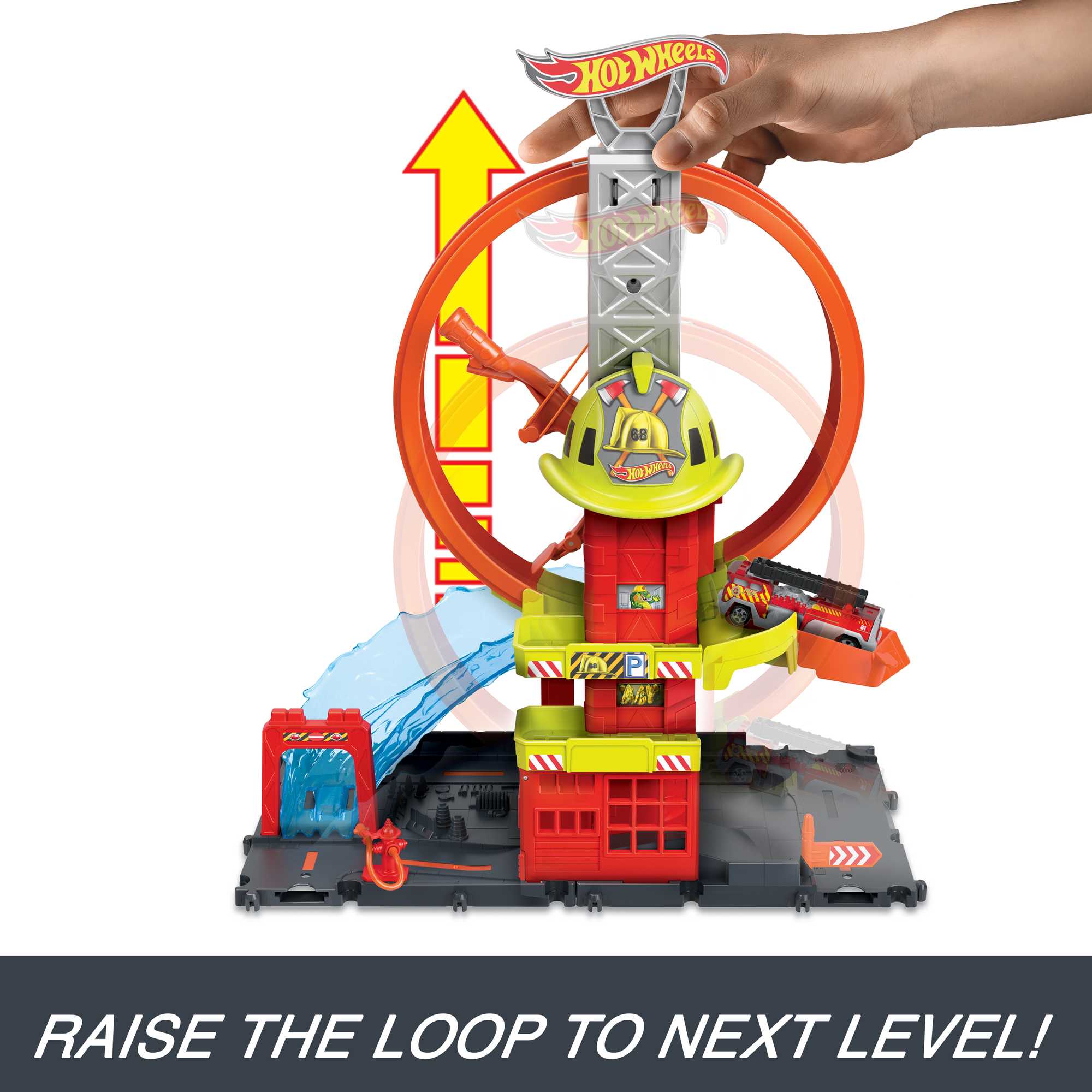 Hot Wheels City Super Loop Fire Station Playset, Track Set With 1 Toy Car - Image 4