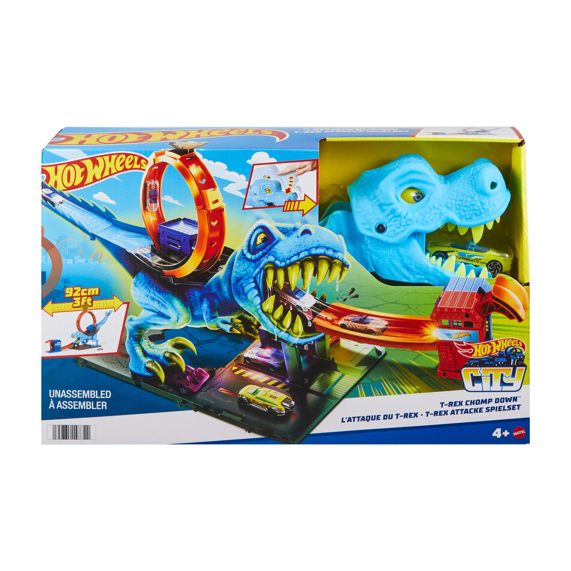 Hot Wheels City T-Rex Loop And Stunt Playset, Track Set With 1 Toy Car - Image 6
