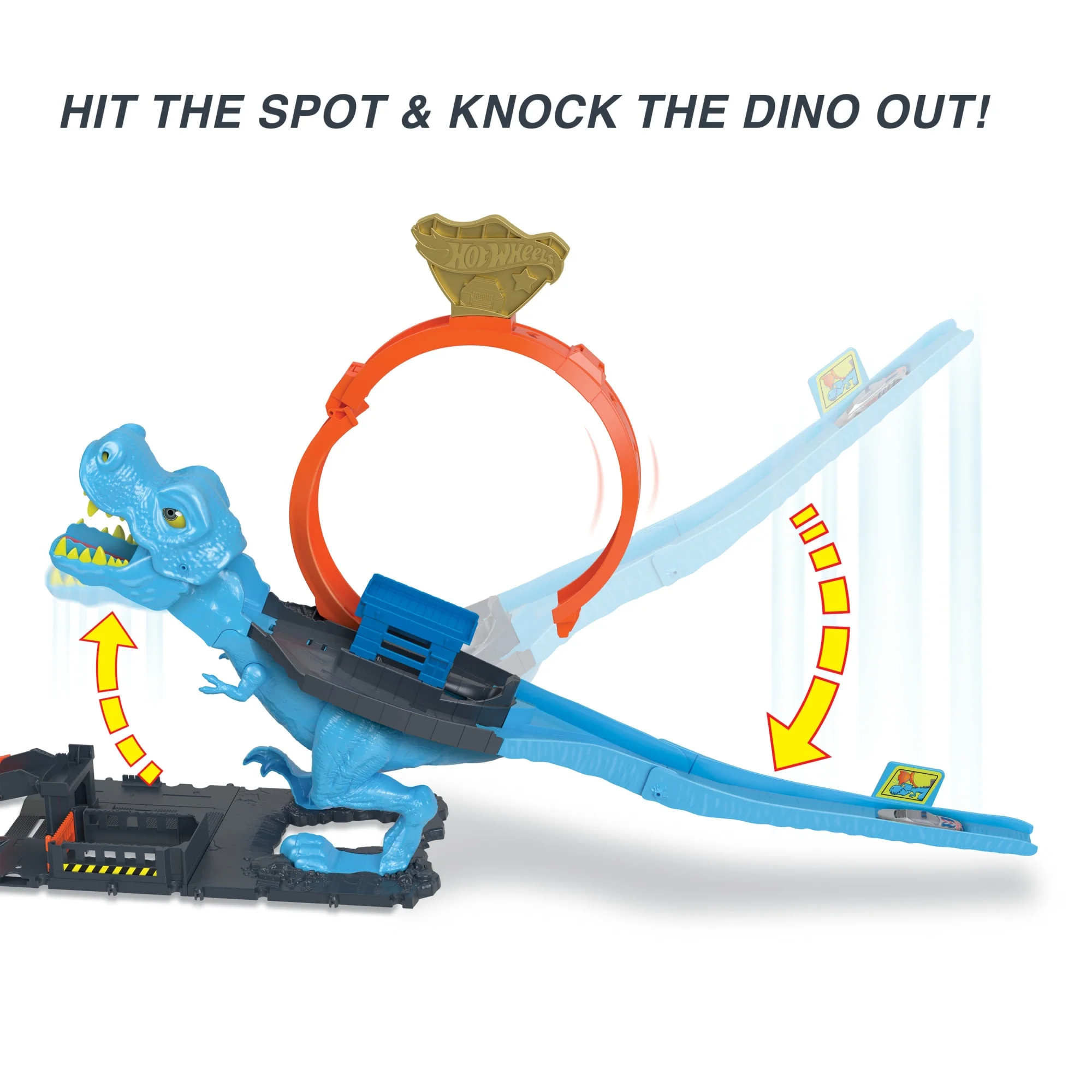 Hot Wheels City Track Set With 1 Toy Car, T-Rex Loop And Stunt Playset - Image 5