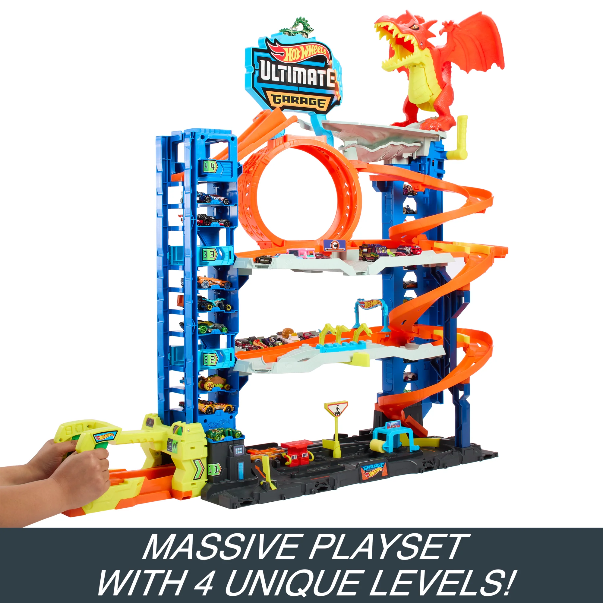 Hot Wheels City Ultimate Garage Playset From āLet's Raceā With 2 Toy Cars & Storage For 50+ Cars - Image 3