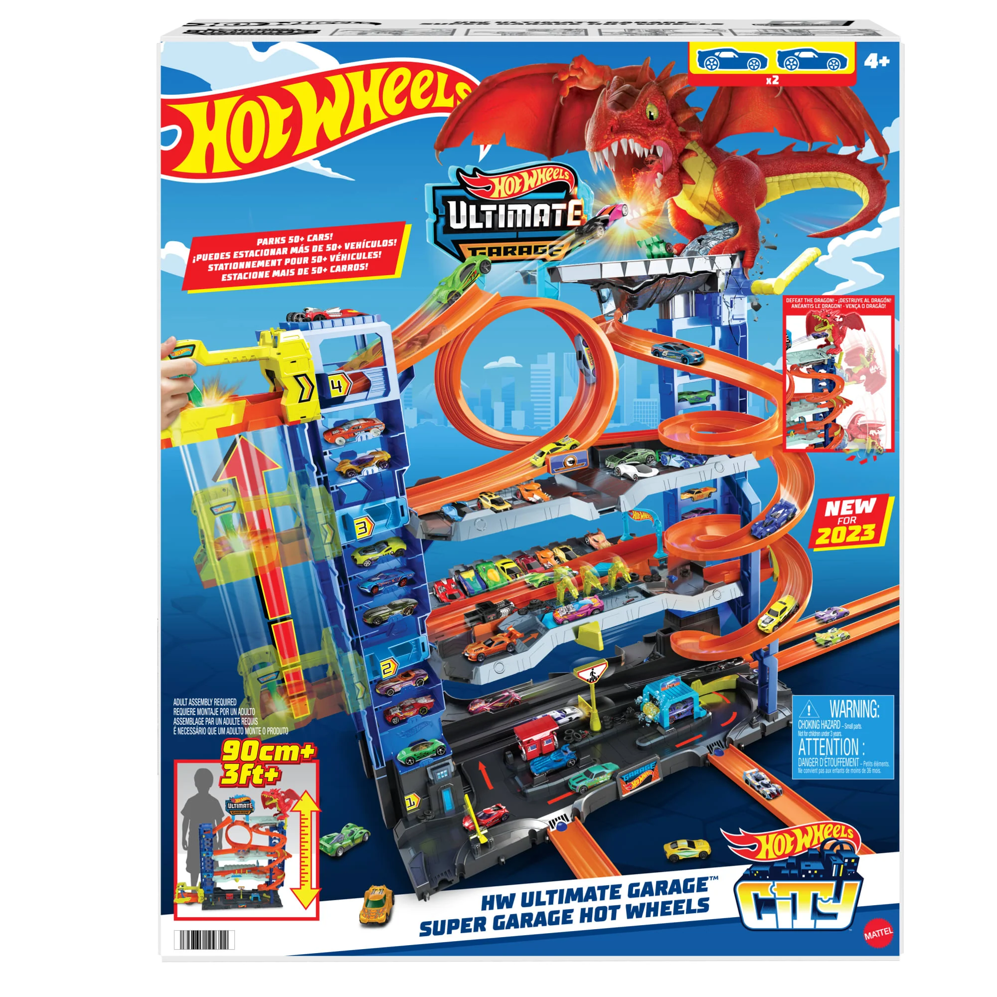 Hot Wheels City Ultimate Garage Playset From “Let's Race” With 2 Toy Cars & Storage For 50+ Cars - Image 6
