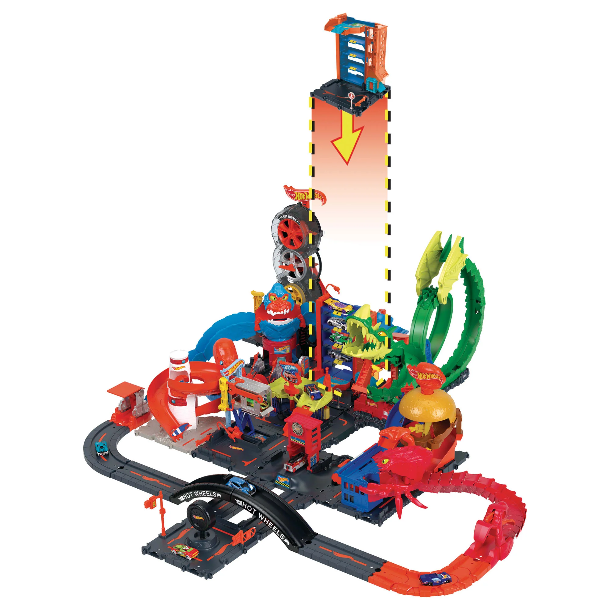 Hot Wheels City Vehiculo de juguete Pistas sorpresa Downtown - Image 5
