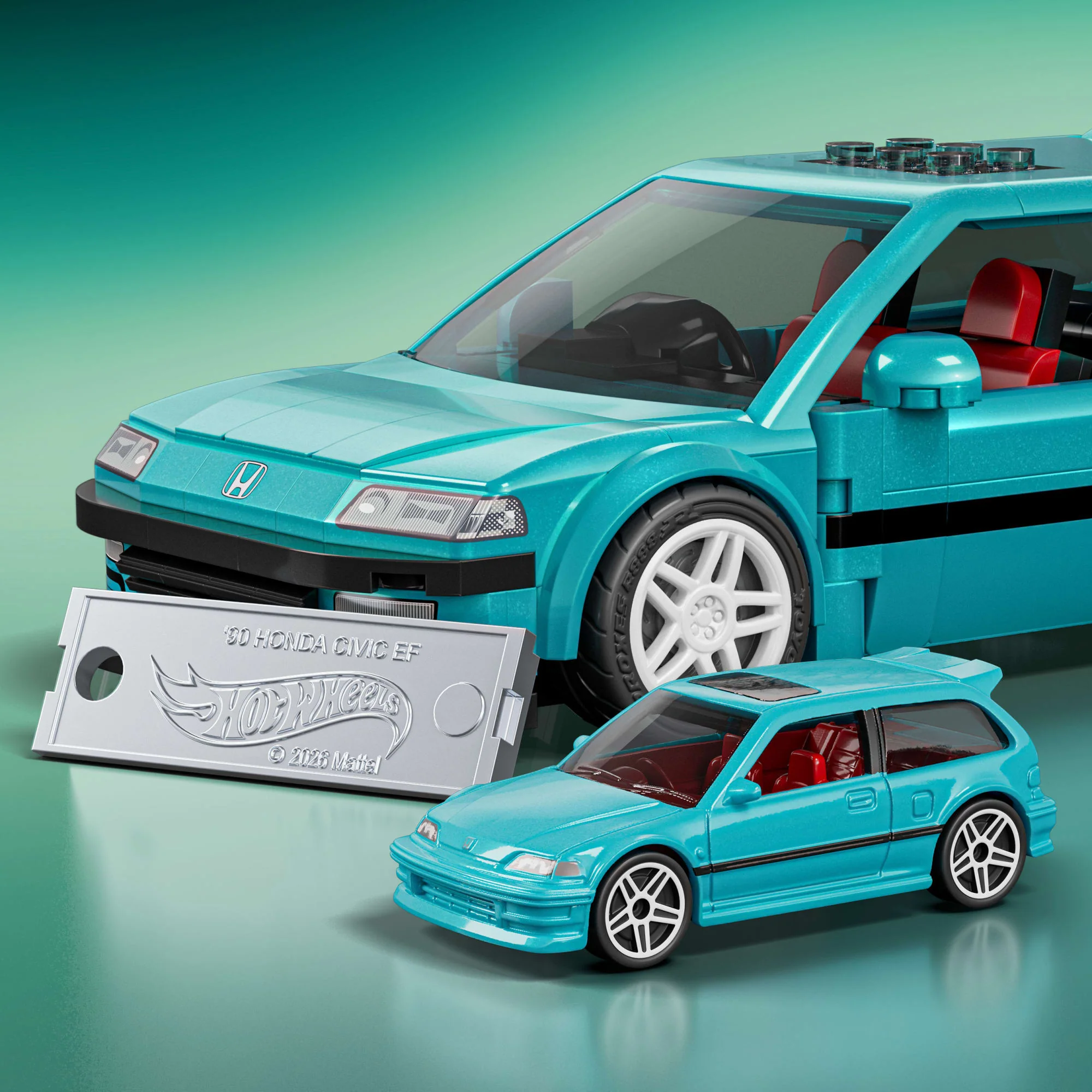 Hot Wheels Coffret Mattel Brick Shop Série Speed Custom Honda Civic Ef de 1990 - Image 5