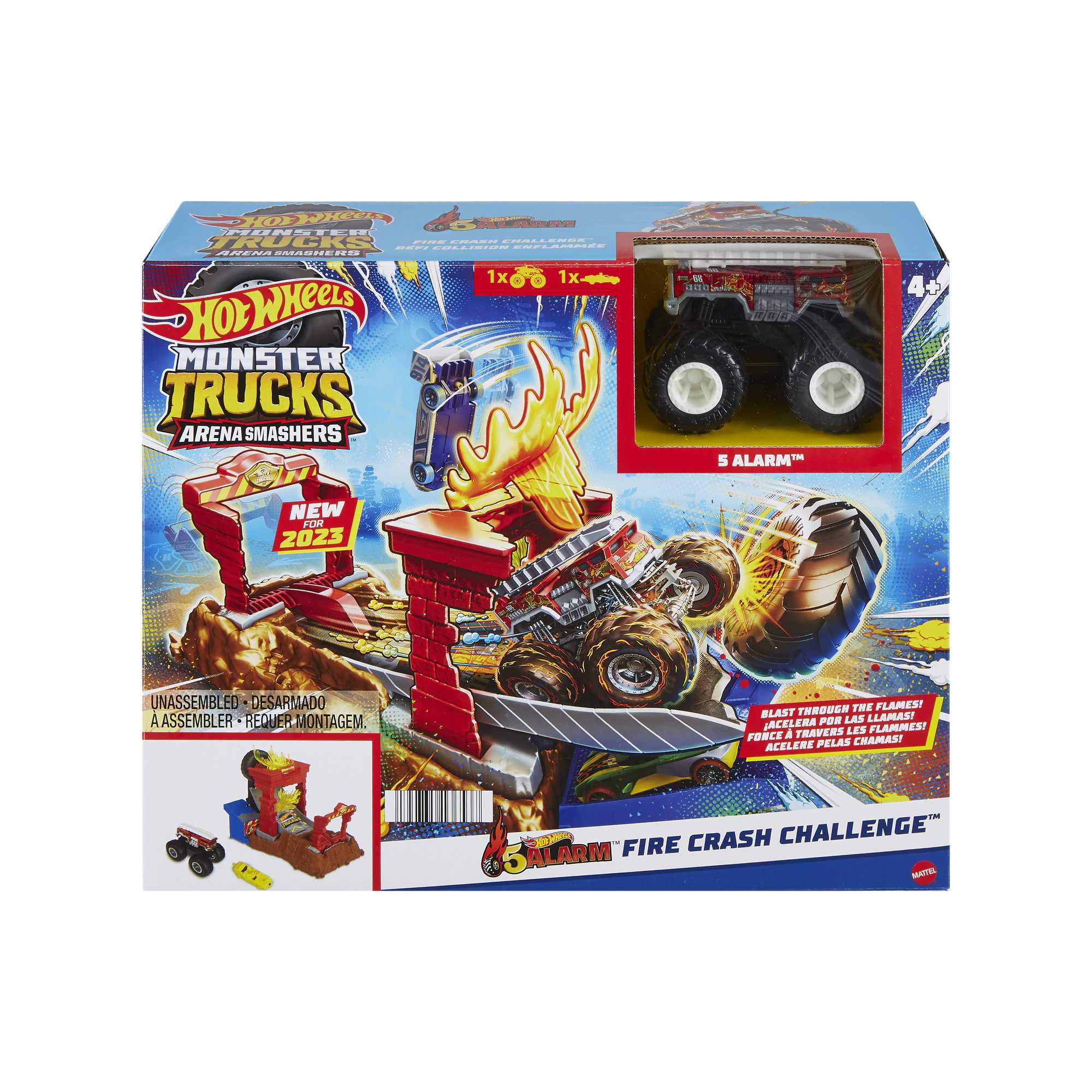 Hot Wheels-Coffret Monster Trucks Arena Smashers 5-Alarm Défi Incendie - Image 4