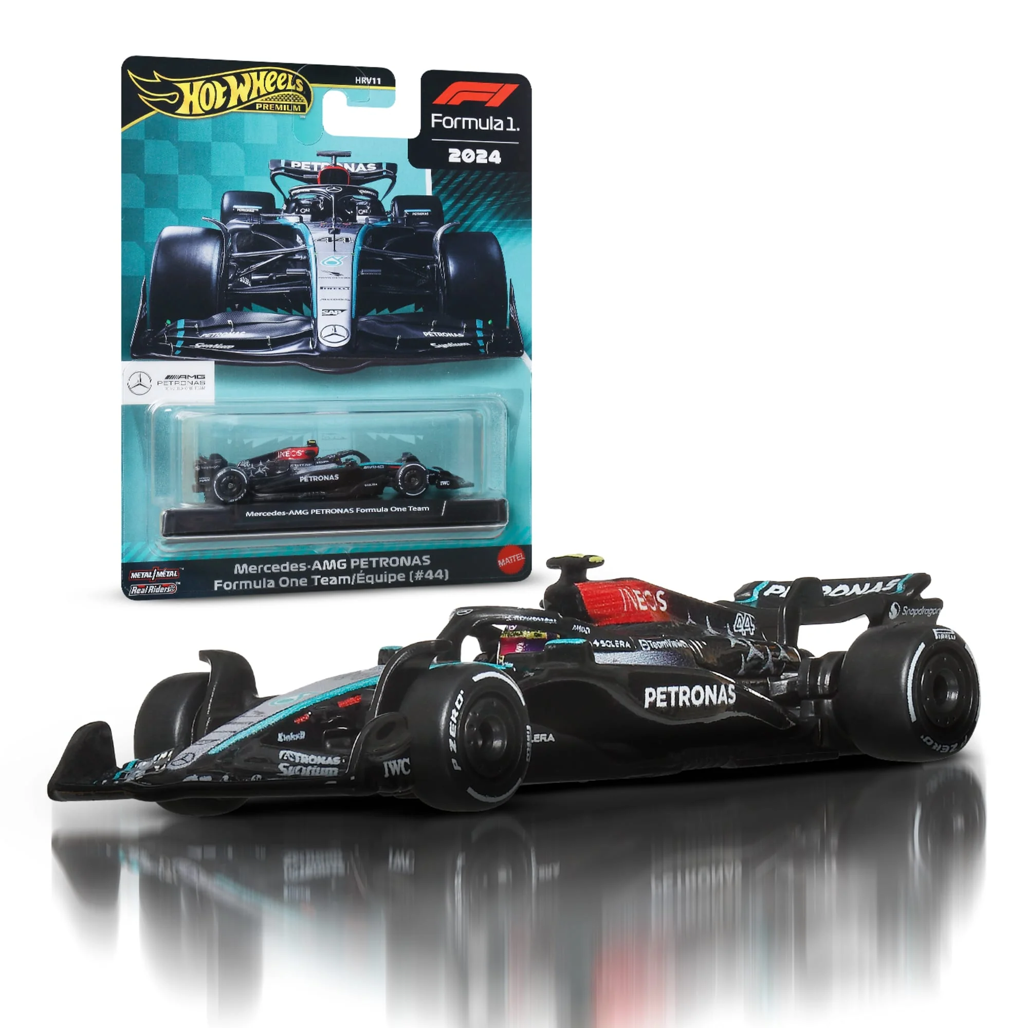 Hot Wheels Collector Vehículo de Juguete Hot Wheels Premium F1 Mercedes W15 #44 1:64 Coleccionistas