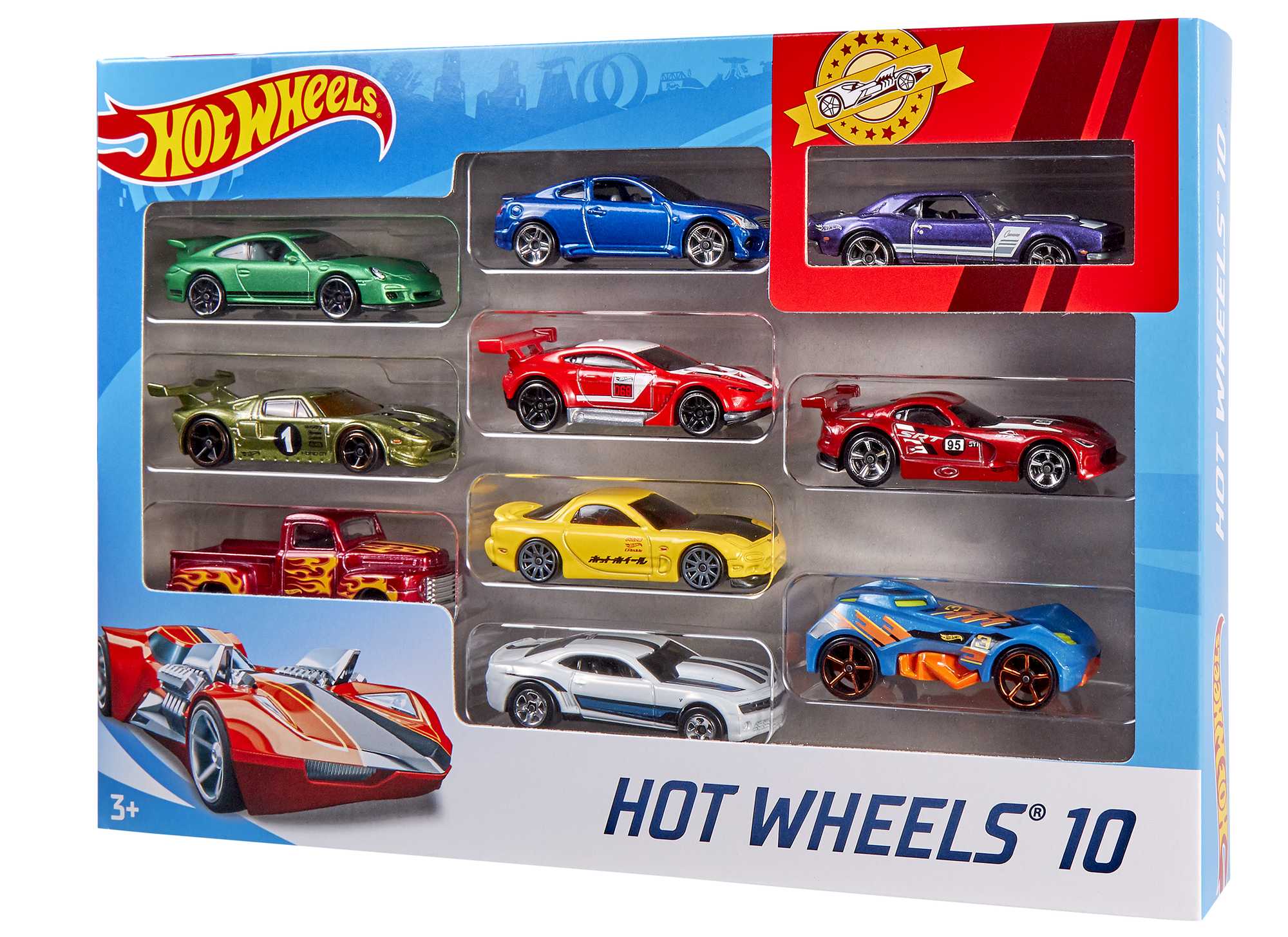 Hot Wheels Die Cast Basics Veículo de Brinquedo Pacote 10 Carros - Image 5