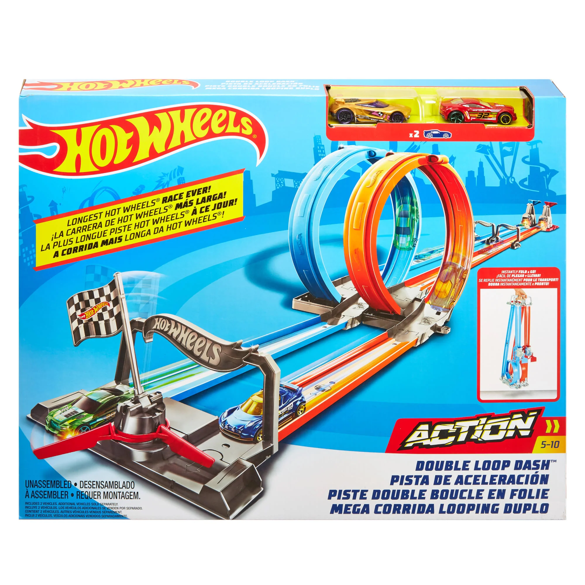 Hot Wheels Double Loop Dash, Track Set - Image 6