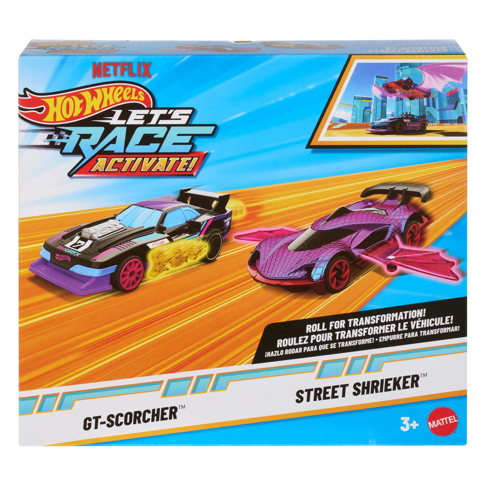 Hot Wheels Let's Race Activate! 2-Pack, Gt-Scorcher & Street Shrieker Toy Cars With Surprise Reveal - Image 6