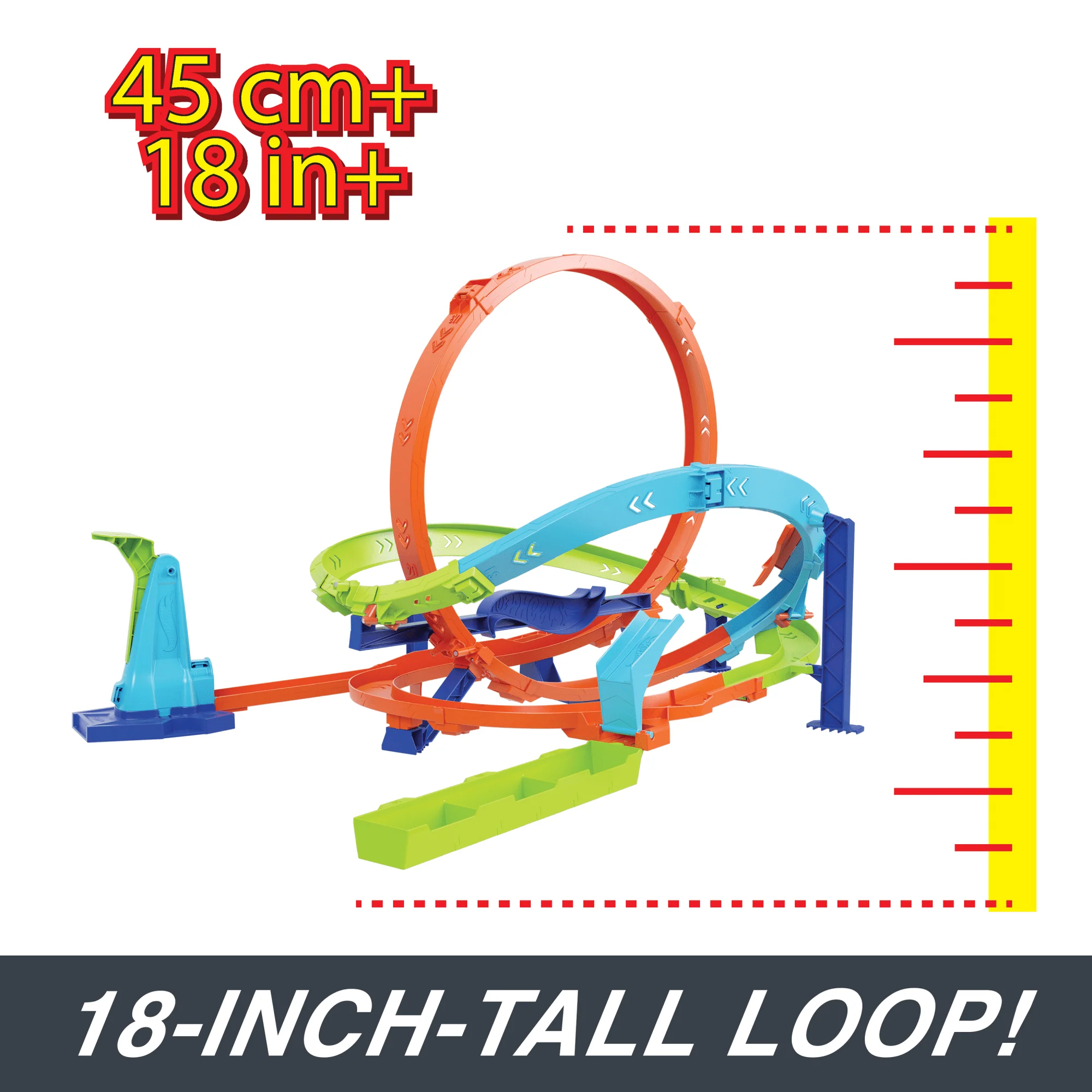 Hot Wheels Action Loop Cyclone Challenge Track Set With 1:64 Scale Toy Car, Easy Storage - Image 2