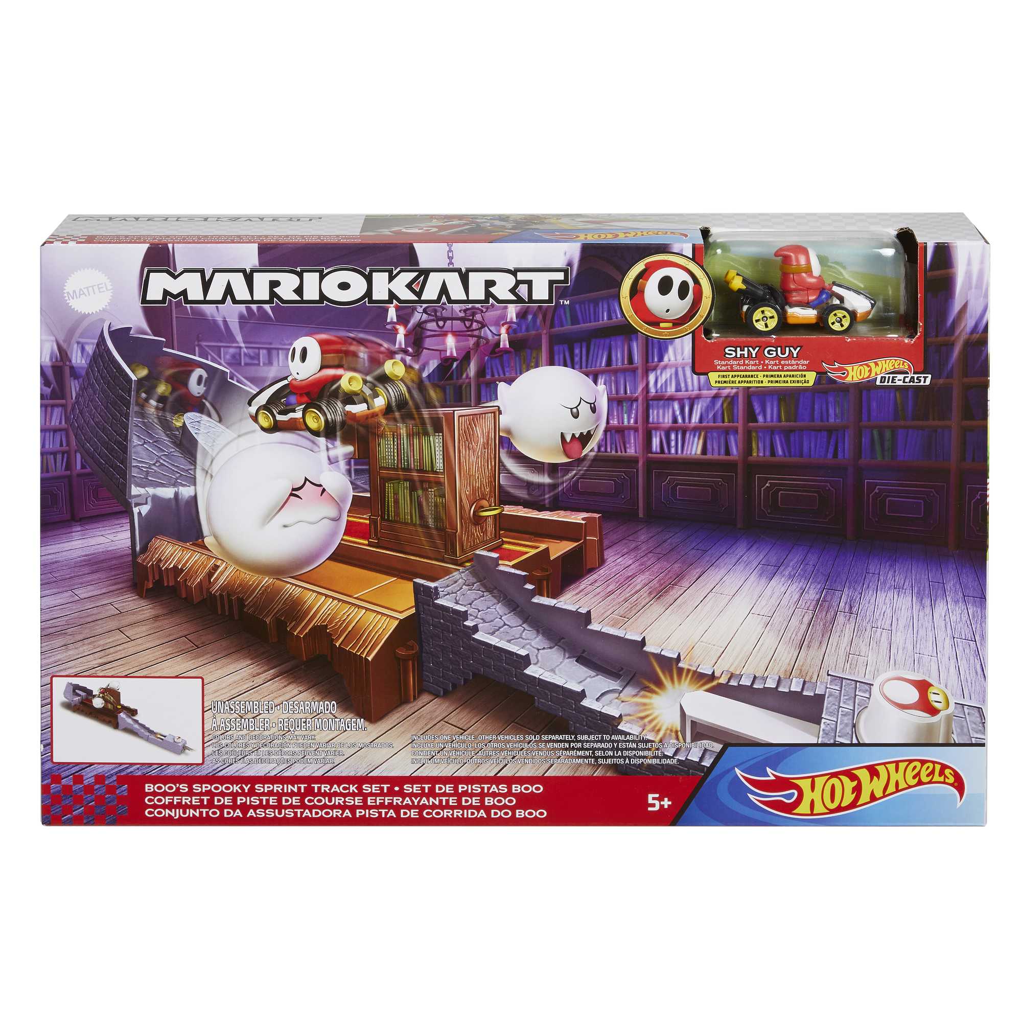 Hot Wheels Mario Kart Pista de Juguete Boo Librería Embrujada - Image 6