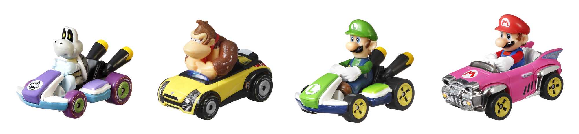 Hot Wheels Mario Kart Vehículo de Juguete Paquete de 4 con Mario, Donkey Kong, Luigi y Dry Bones - Image 6